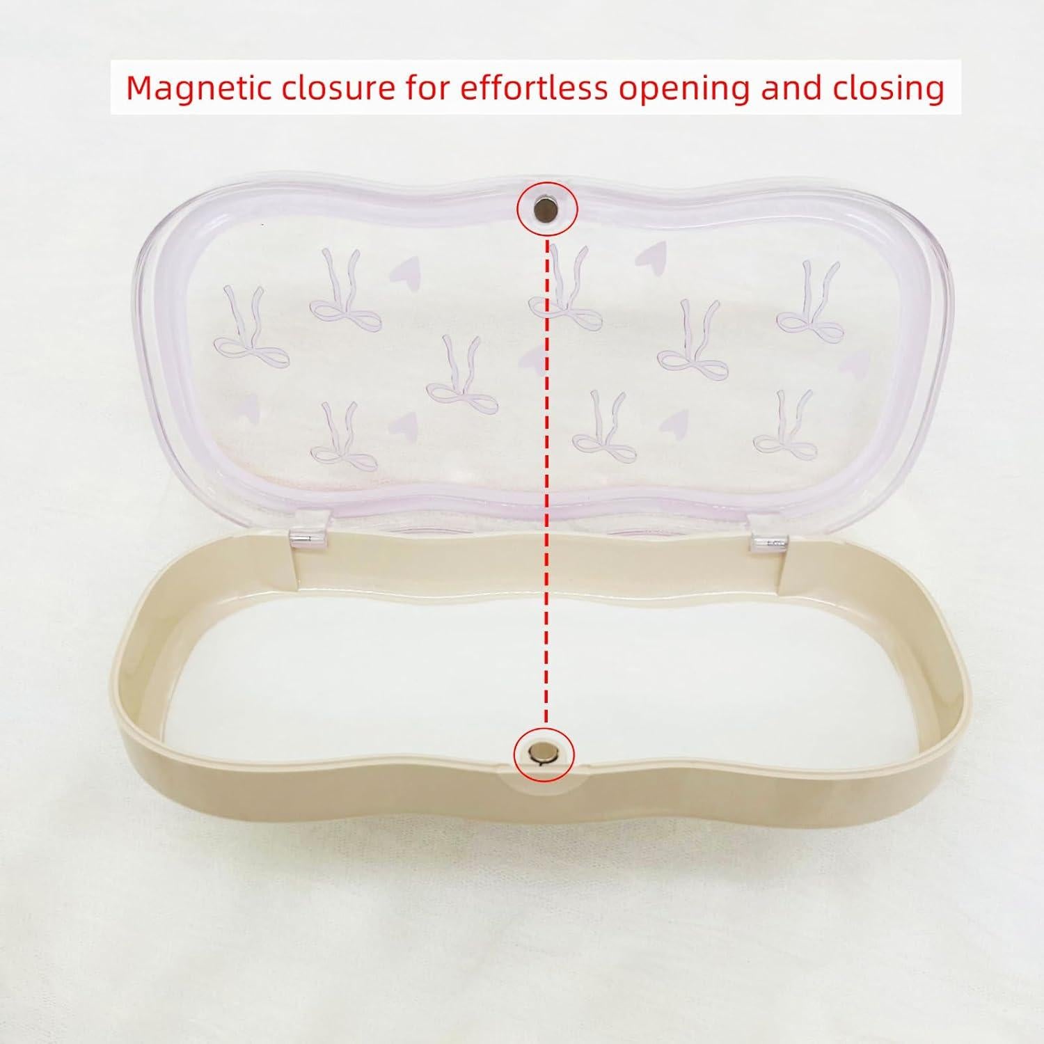 Estuche Duro para Gafas de Mujeres Lazo Rosa 17.5x8.1cm