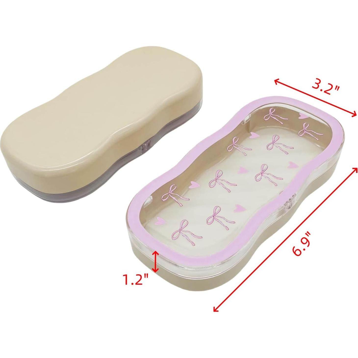 Estuche Duro para Gafas de Mujeres Lazo Rosa 17.5x8.1cm