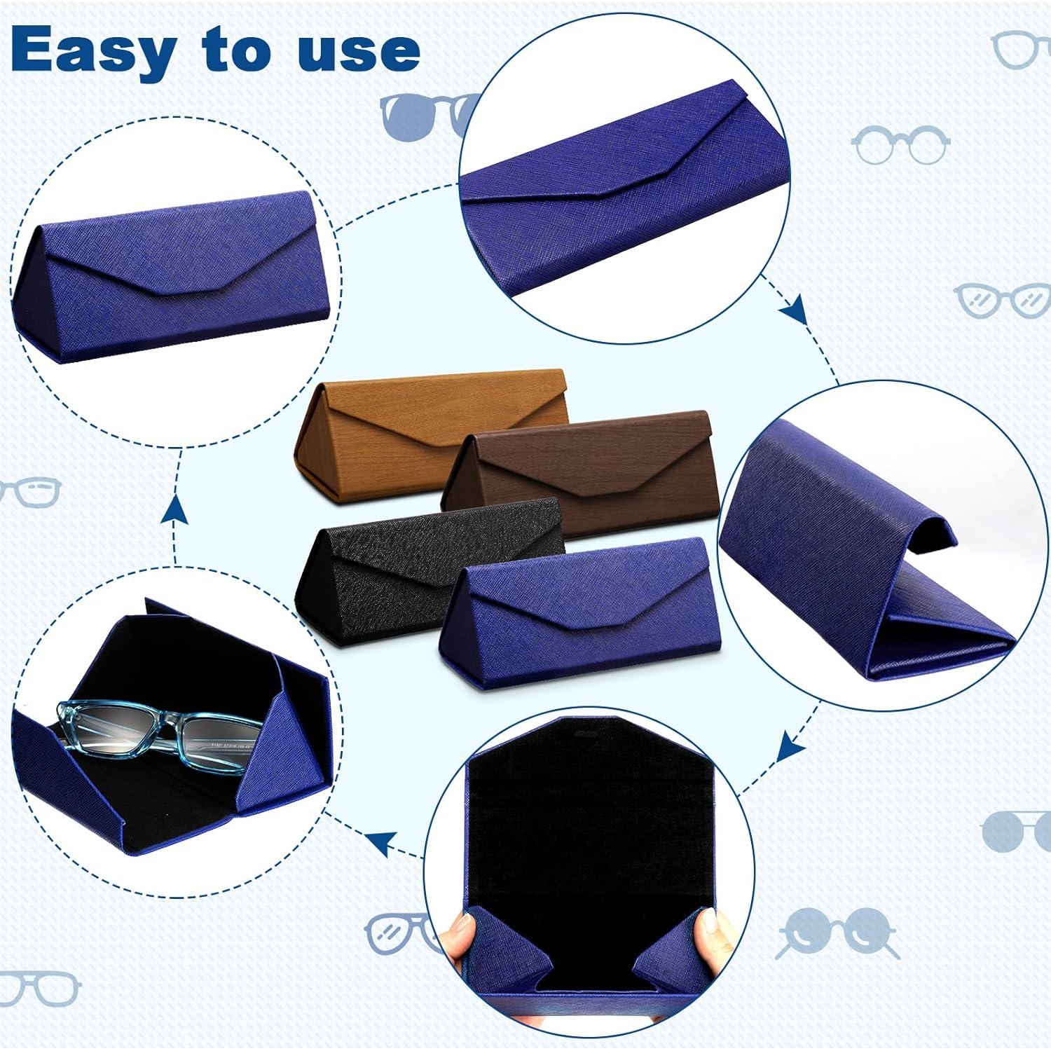 Estuche Plegable para Gafas Flutesan - 4 Colores, PU, 4 Paños