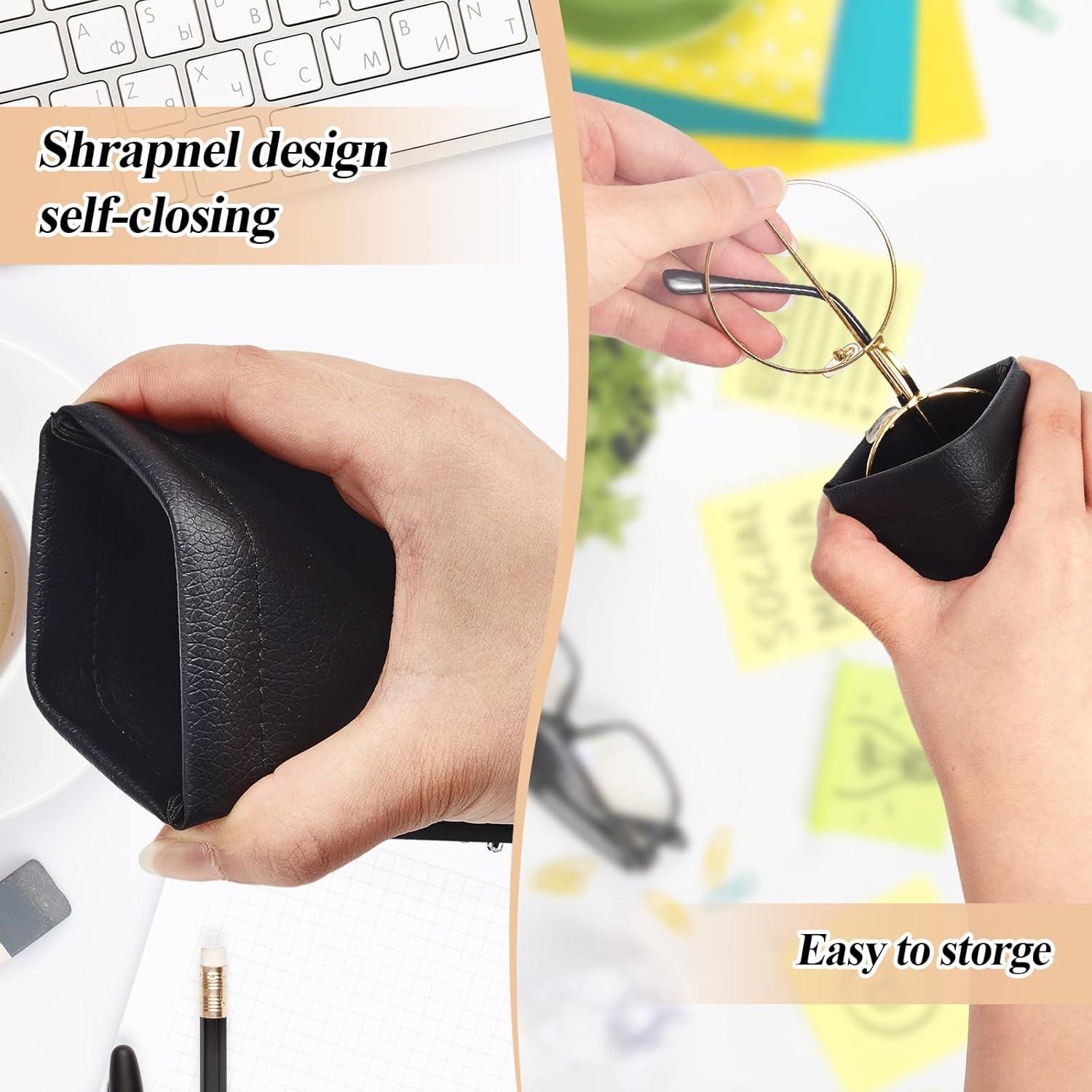 Funda de Cuero PU para Gafas Xuhal - 8 Piezas, Negro