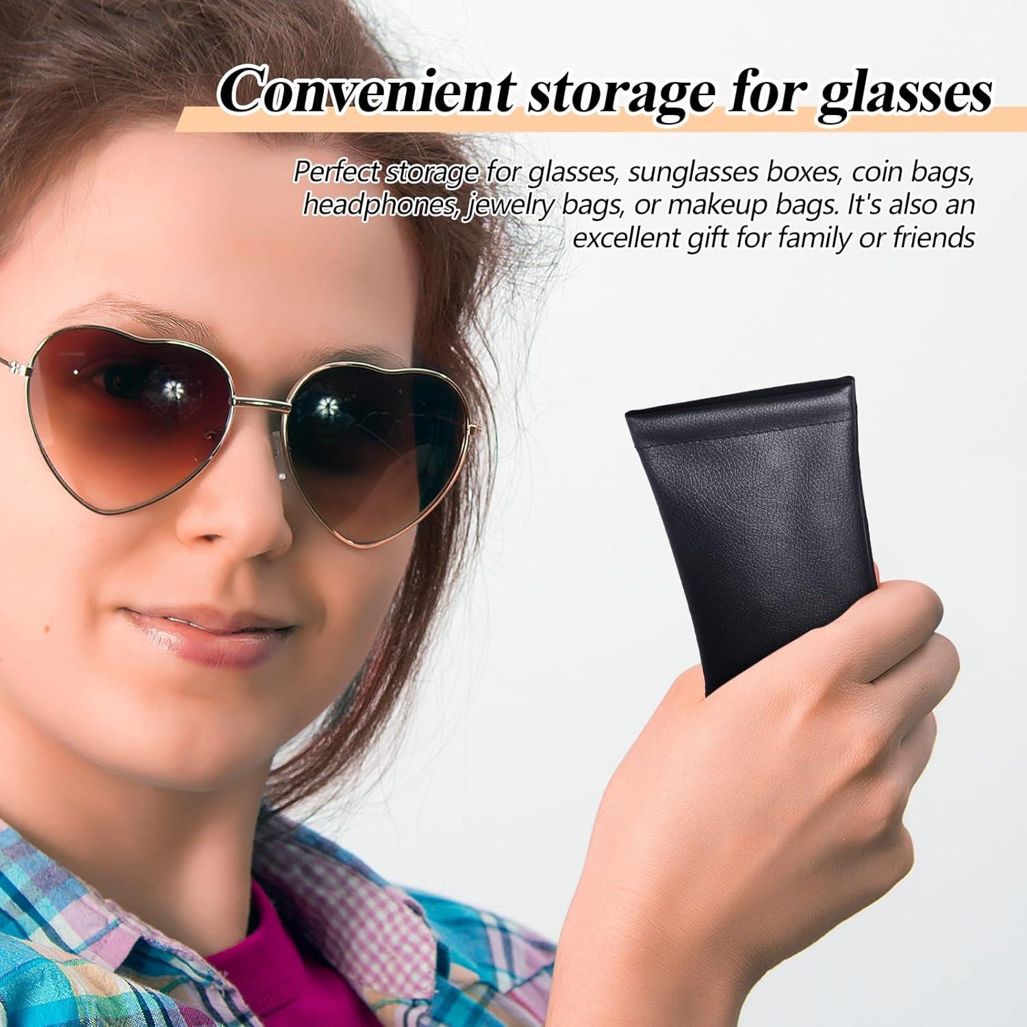 Funda de Cuero PU para Gafas Xuhal - 8 Piezas, Negro