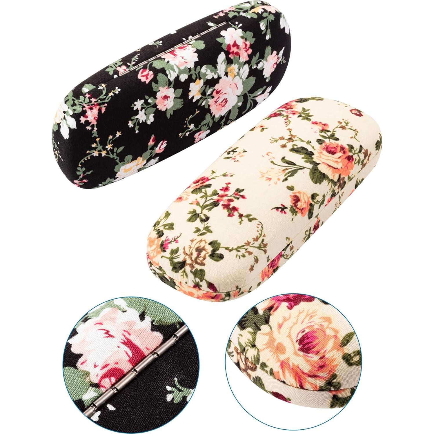 Estuche Duro para Gafas Weewooday 2 Pcs Floral Retro