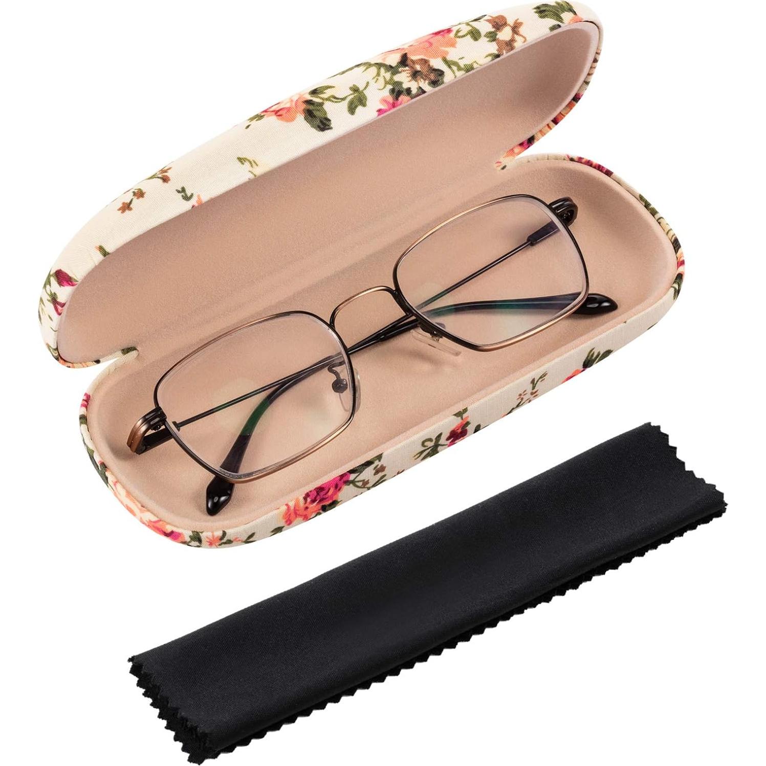 Estuche Duro para Gafas Weewooday 2 Pcs Floral Retro