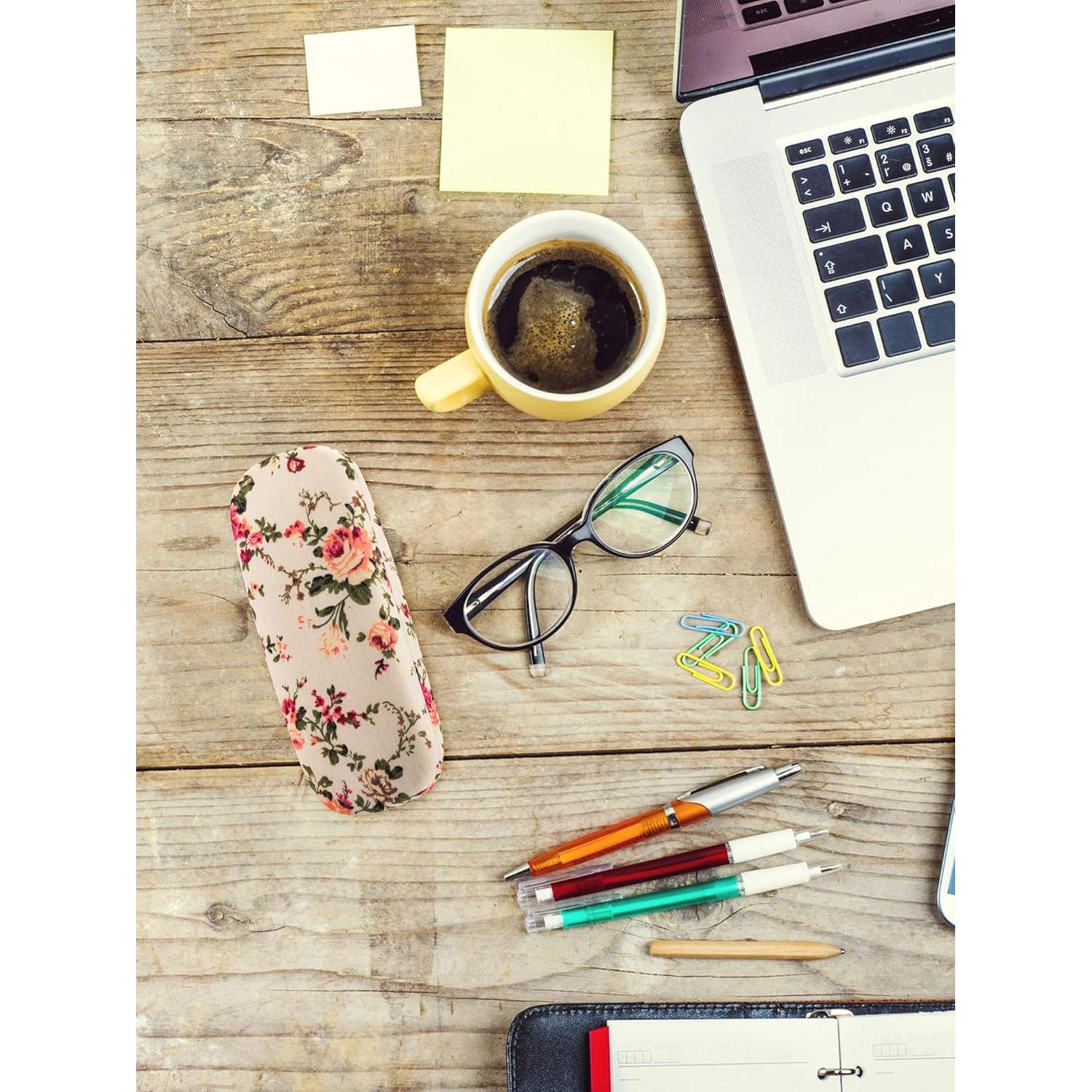 Estuche Duro para Gafas Weewooday 2 Pcs Floral Retro