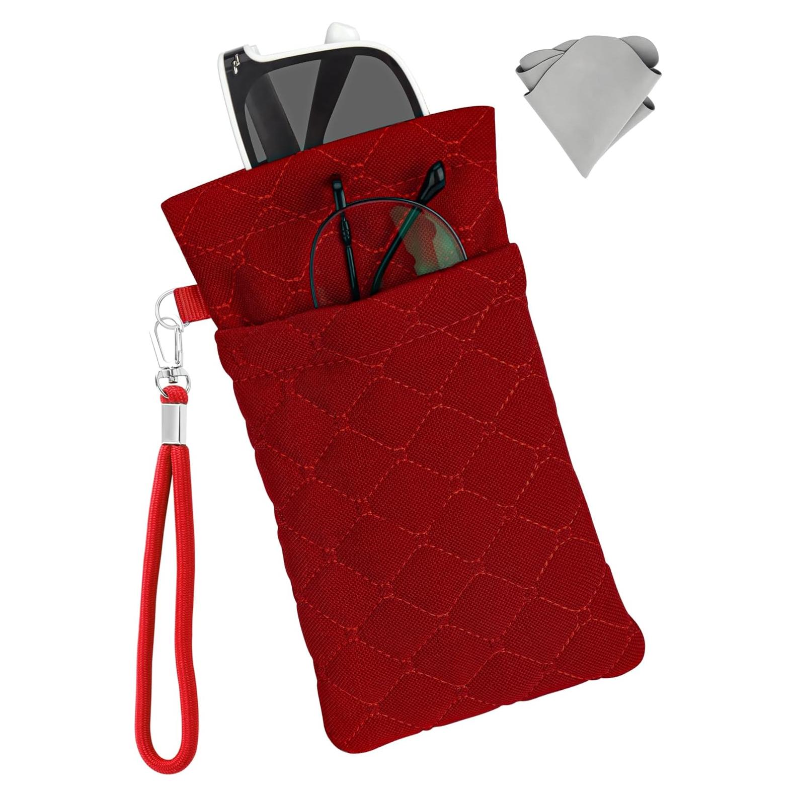 Estuche Doble para Gafas WAWOHERRNS Rojo - Viaje Suave 2 Pares