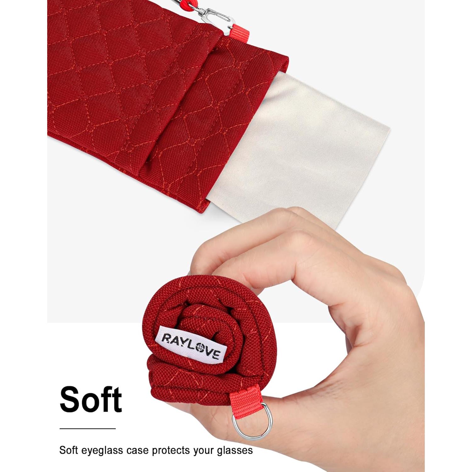 Estuche Doble para Gafas WAWOHERRNS Rojo - Viaje Suave 2 Pares