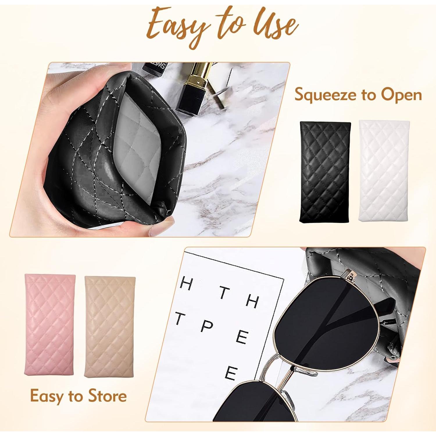 Juego de 4 estuches para gafas de sol CNCBO de cuero PU