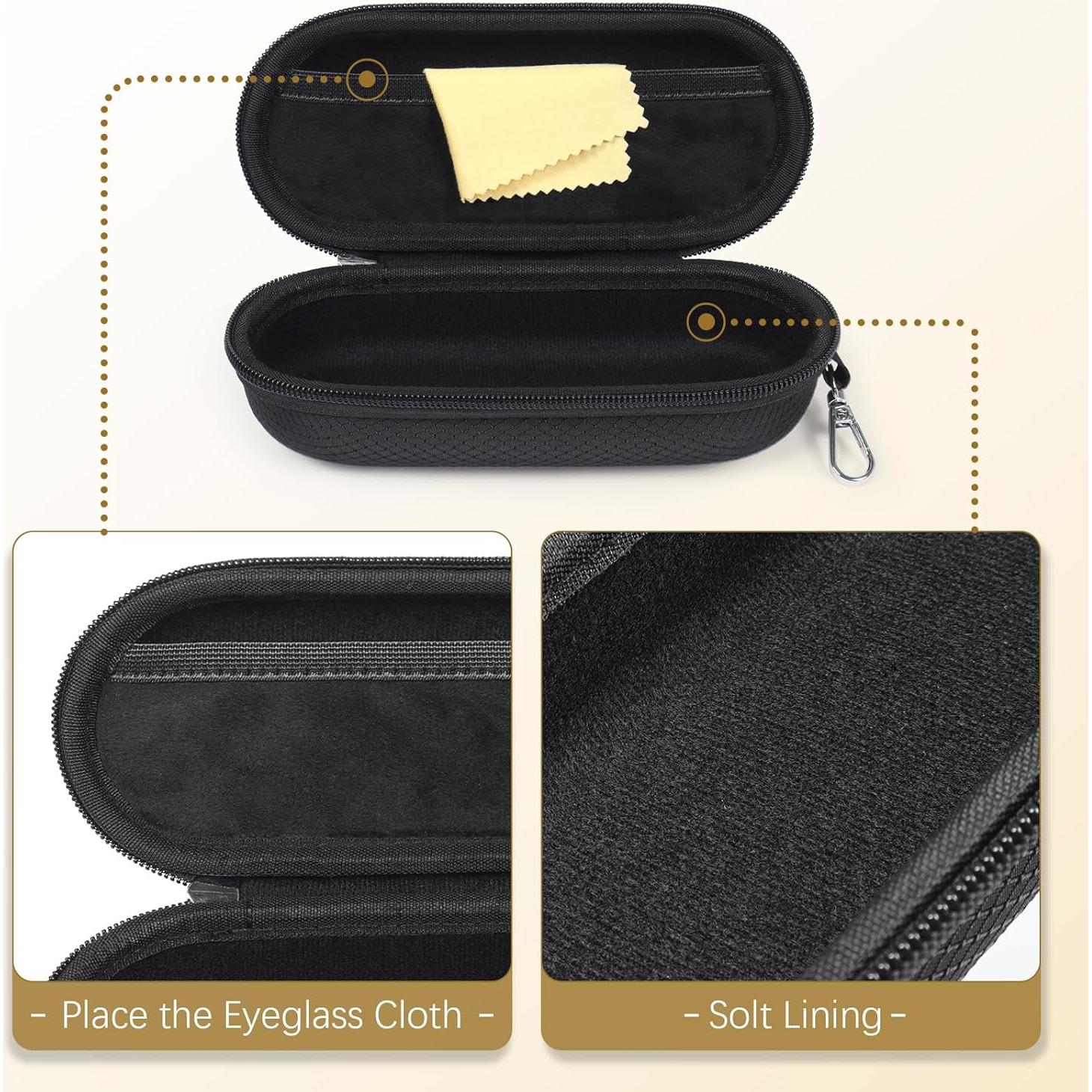 Estuche para Gafas Bukere EVA Negro con Clip y Cremallera