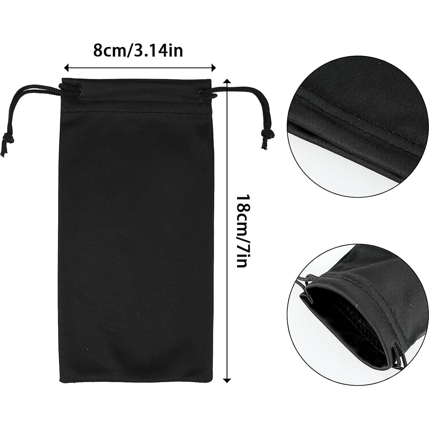 4 Fundas de Gafas Microfibra con Cierre de Cuerda - Colores Variados