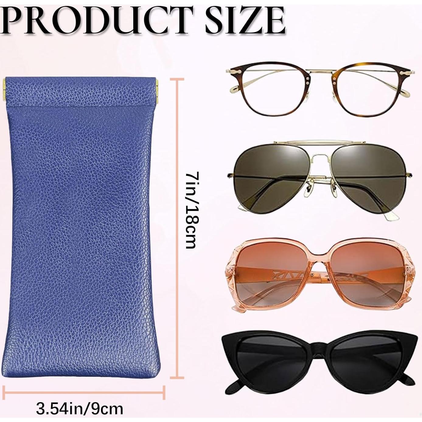 Estuche suave para gafas de cuero Crastilior 5pcs con tapa