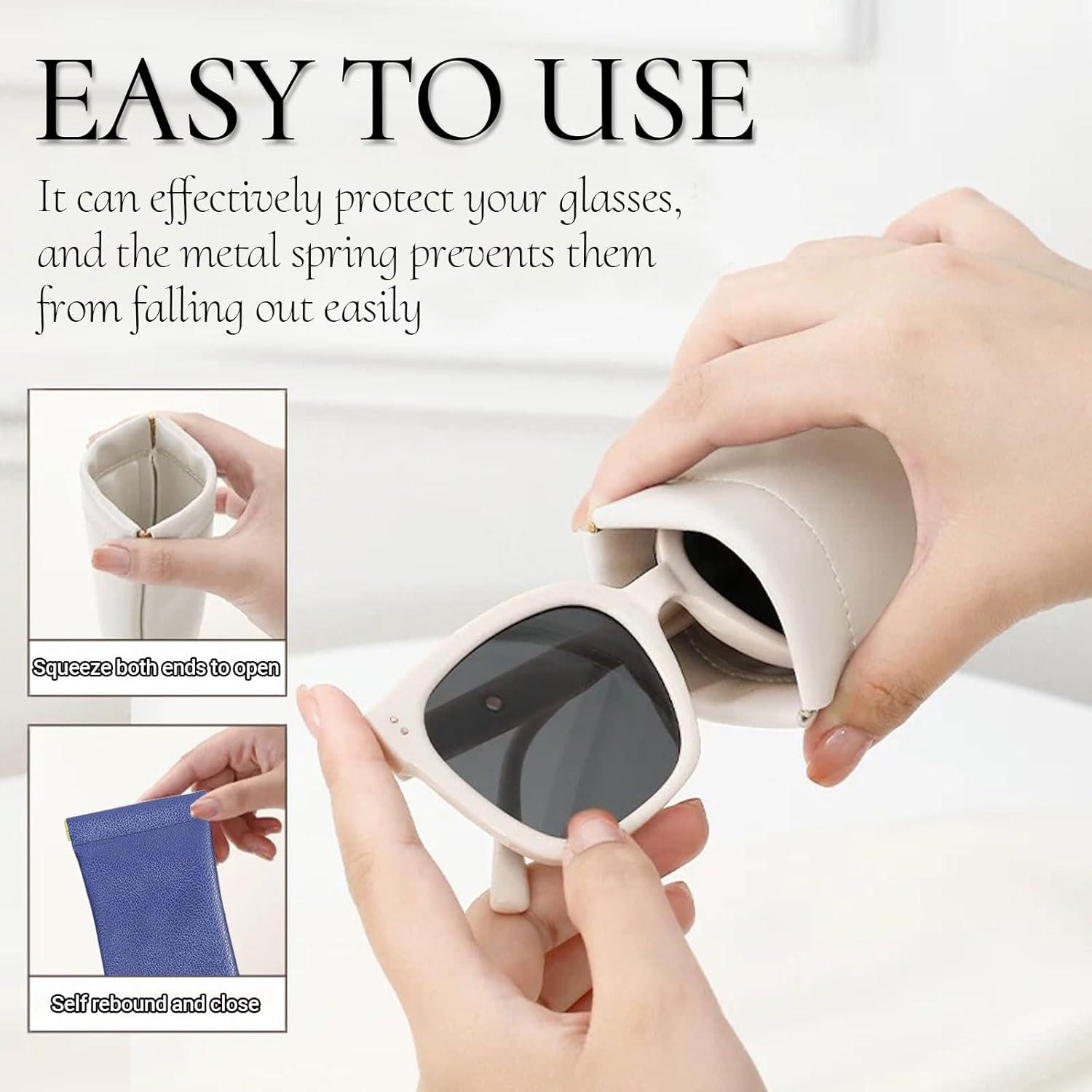 Estuche suave para gafas de cuero Crastilior 5pcs con tapa