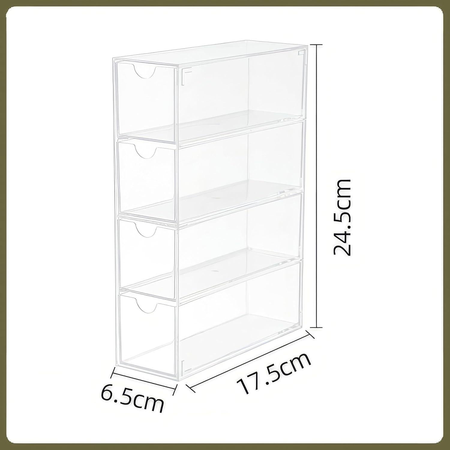 Organizador de Gafas Kiyza Acrílico 4 Cajones Transparente