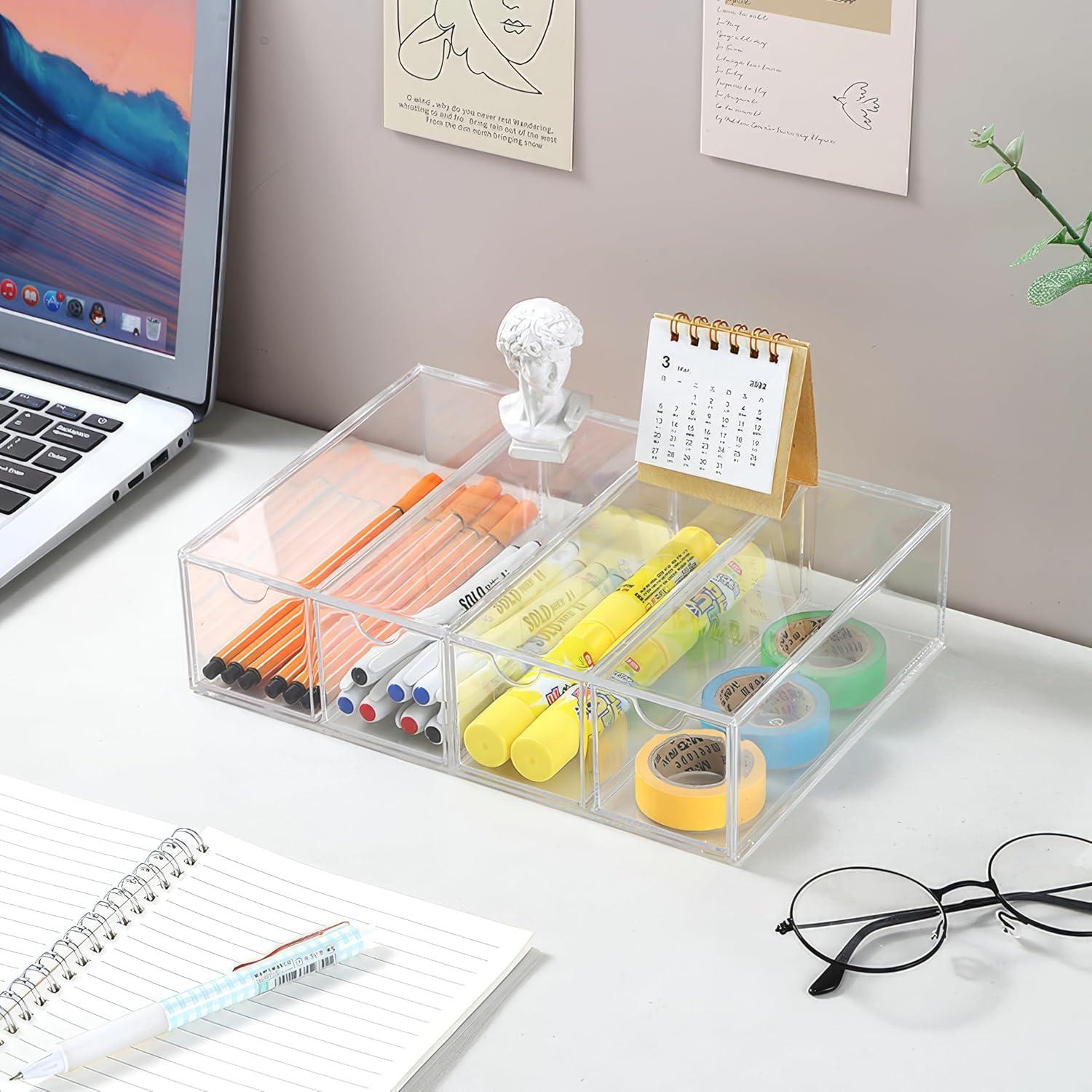 Organizador de Gafas Kiyza Acrílico 4 Cajones Transparente