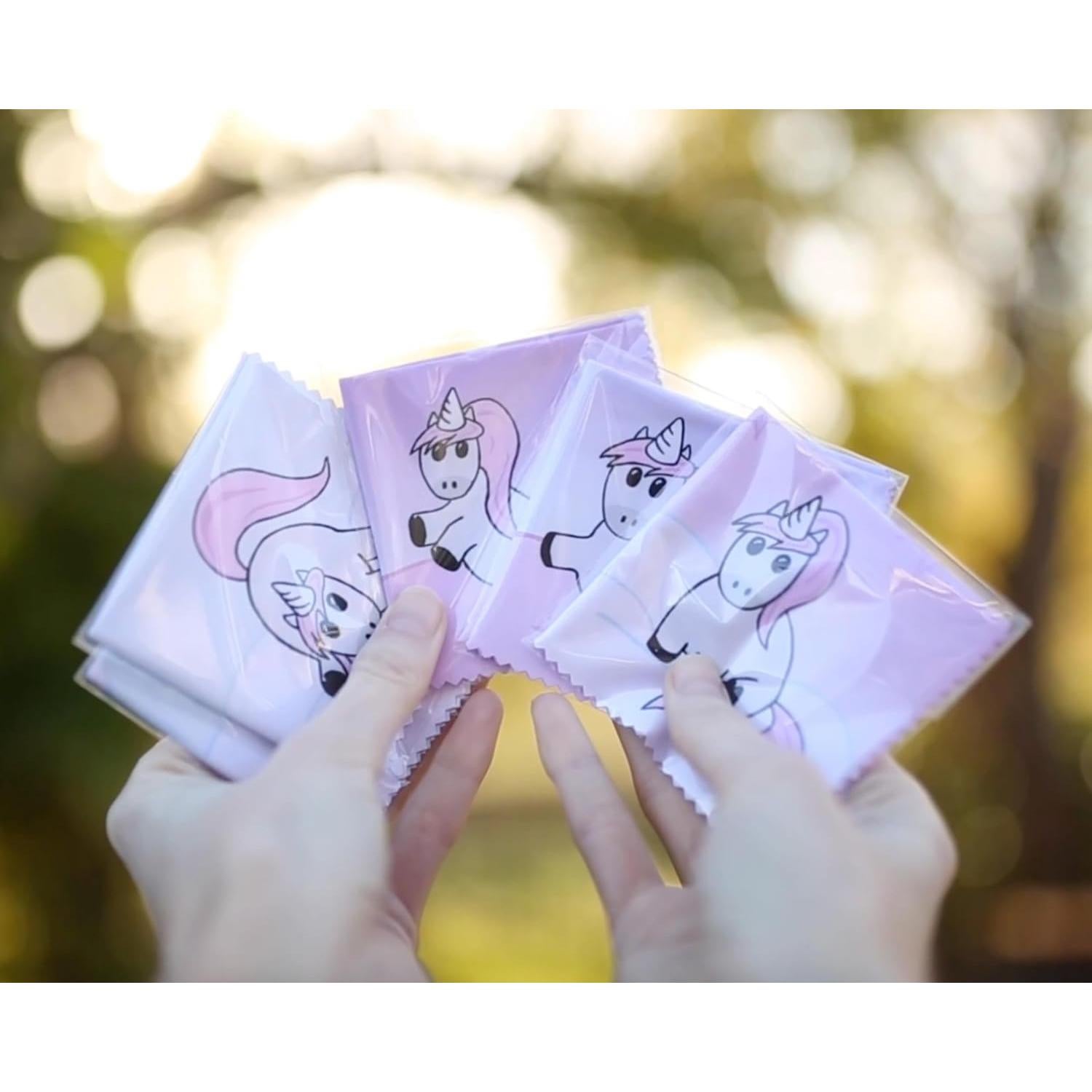 Paquete de 10 Paños de Microfibra TreVee 15x15 cm Rosa Unicornio