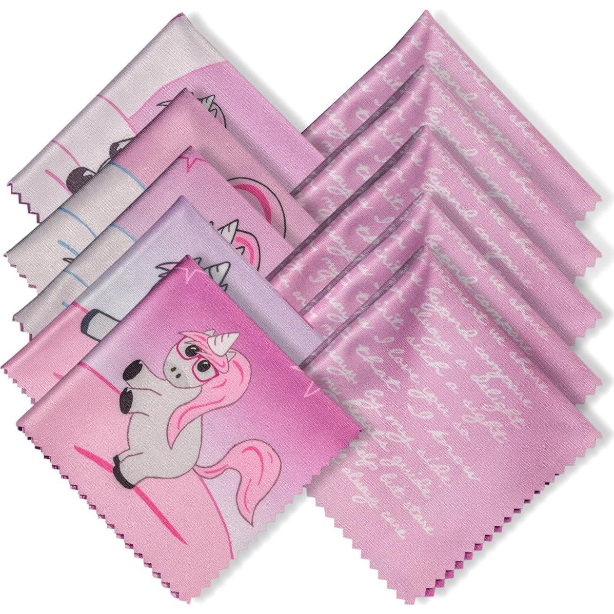 Paquete de 10 Paños de Microfibra TreVee 15x15 cm Rosa Unicornio
