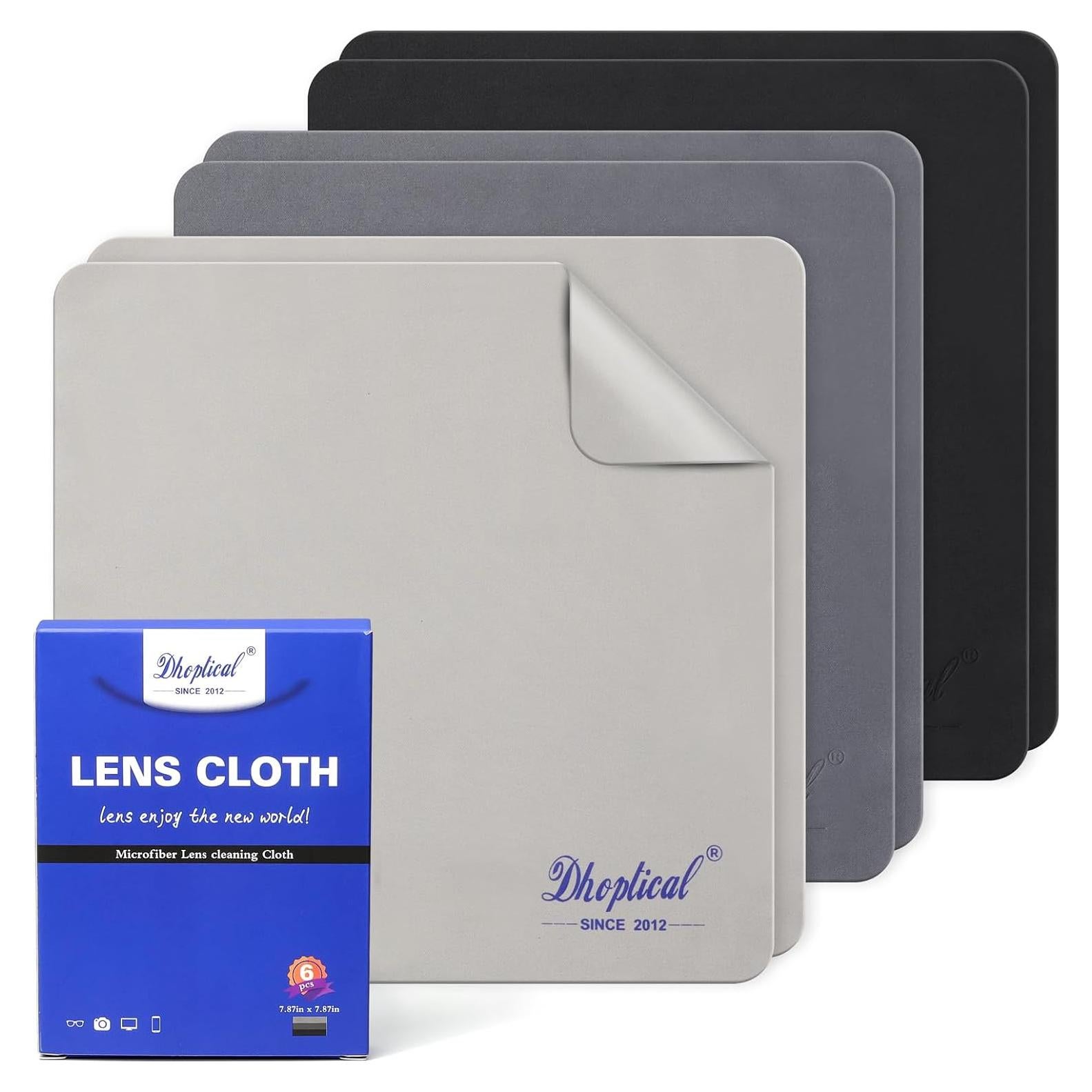 Paños de limpieza de microfibra Dhoptical, 6 unidades 20x20 cm