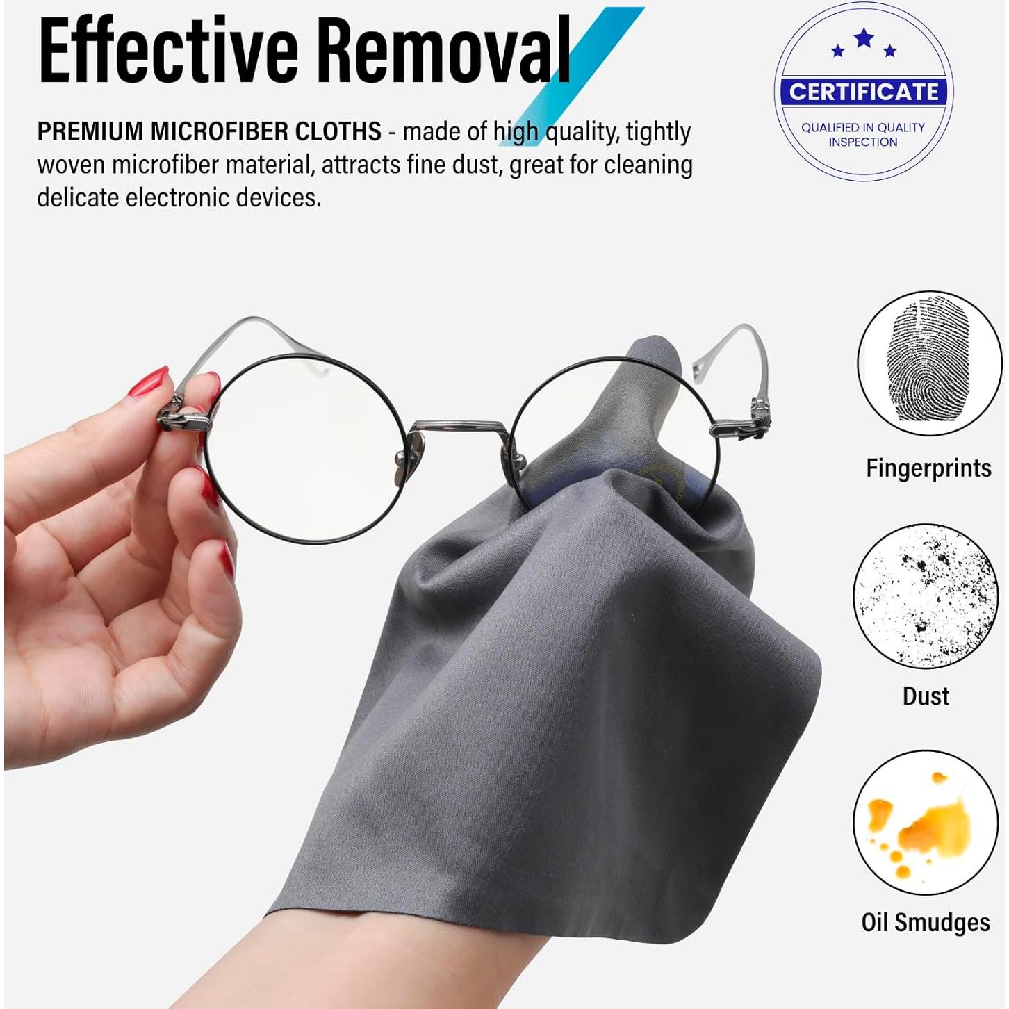 Paños de limpieza de microfibra Dhoptical, 6 unidades 20x20 cm