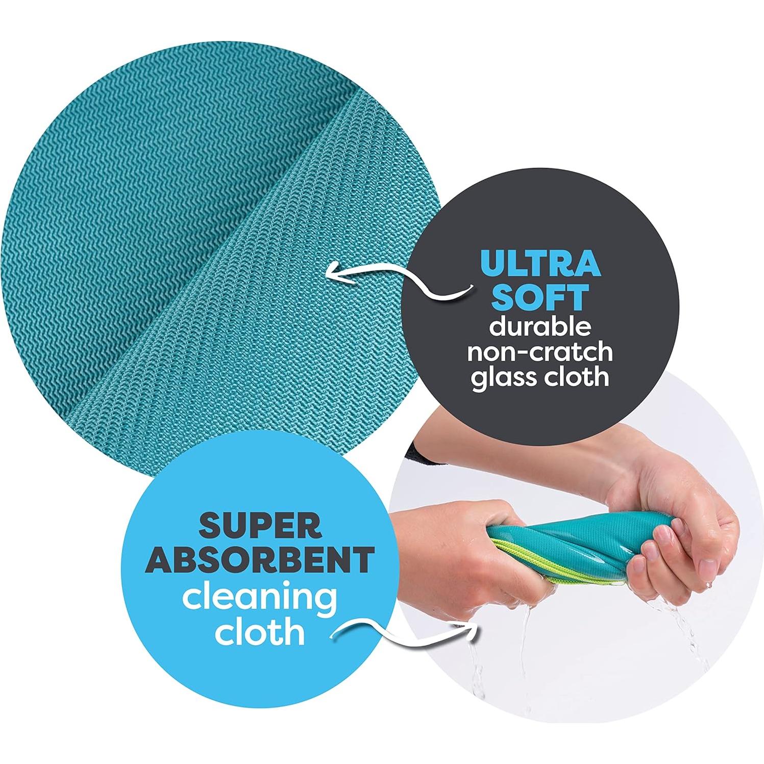 Paños de Microfibra SCRUBIT para Vidrio - 8 Unidades 40x40 cm