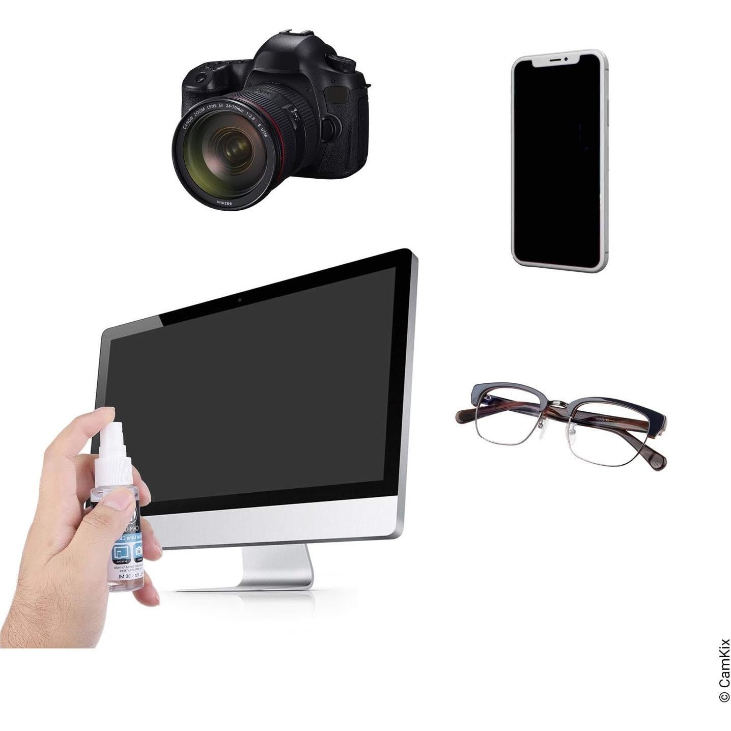 Kit de limpieza para gafas CamKix - 2 almohadillas + spray