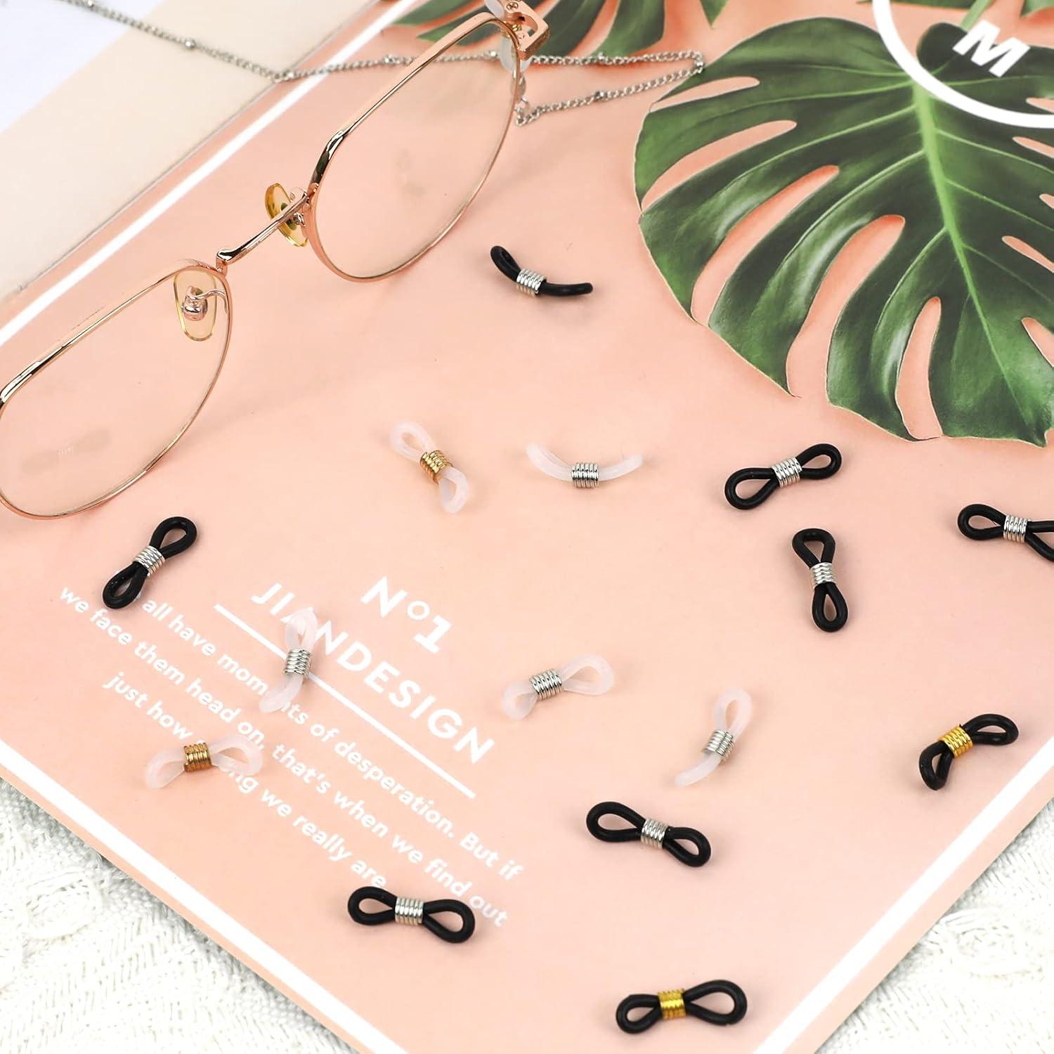 100 Piezas Conectores de Silicona para Gafas Ajustables