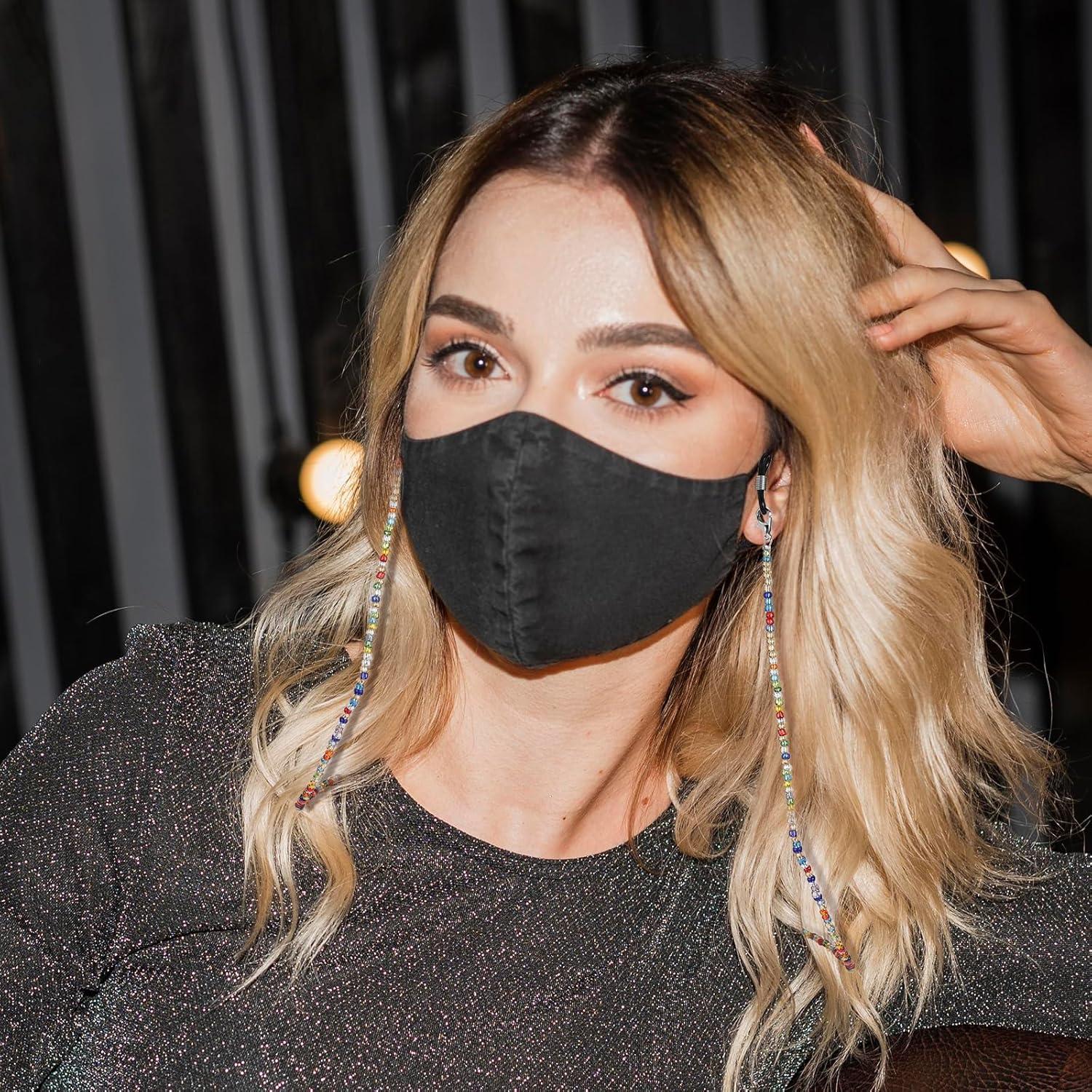 4 Cadenas de Gafas con Perlas Ptwola - Lanyard Colorido 70.5 cm