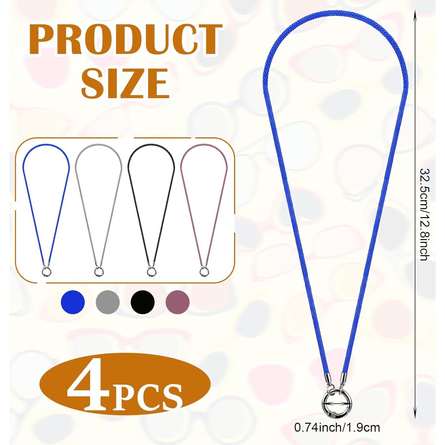 Soportes para Gafas Alrededor del Cuello 4 Pcs Nylon Metal