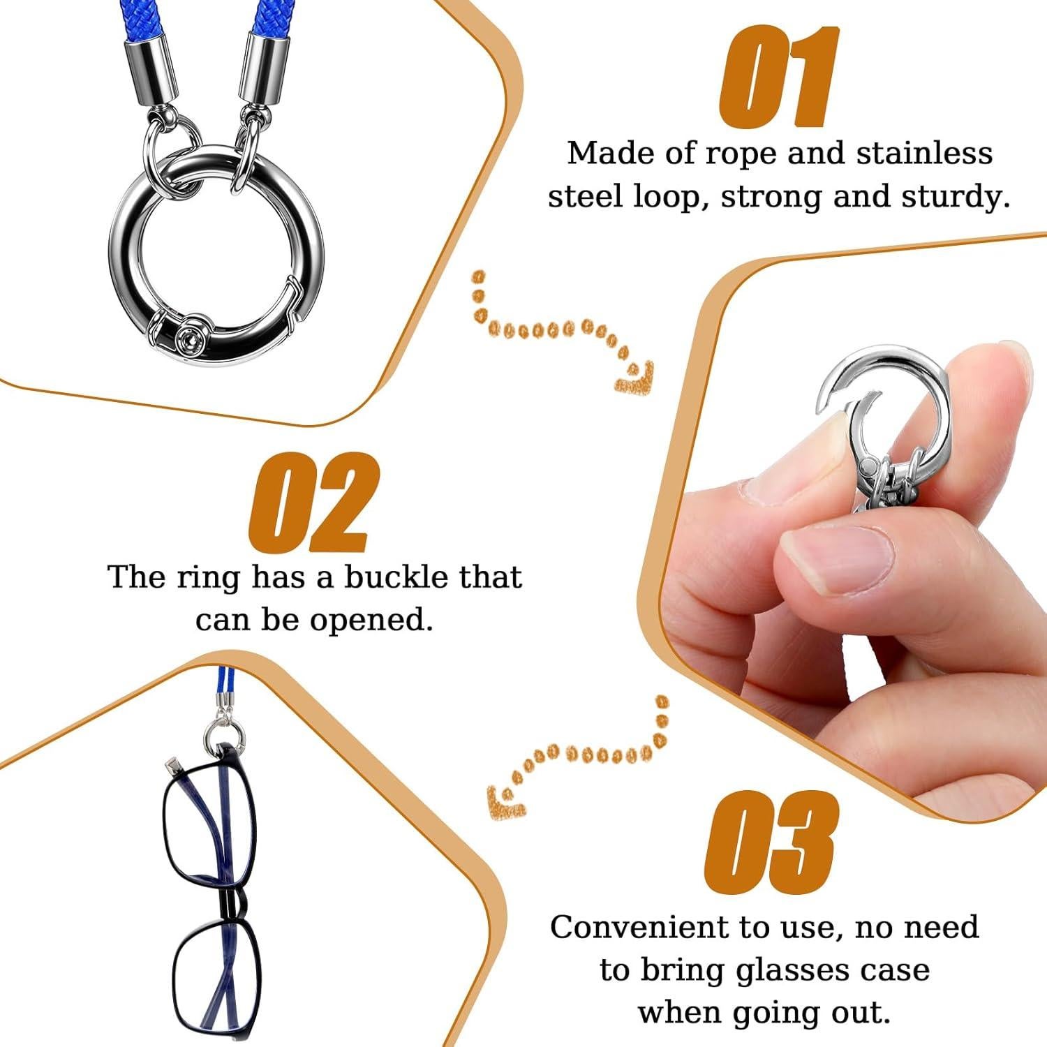Soportes para Gafas Alrededor del Cuello 4 Pcs Nylon Metal