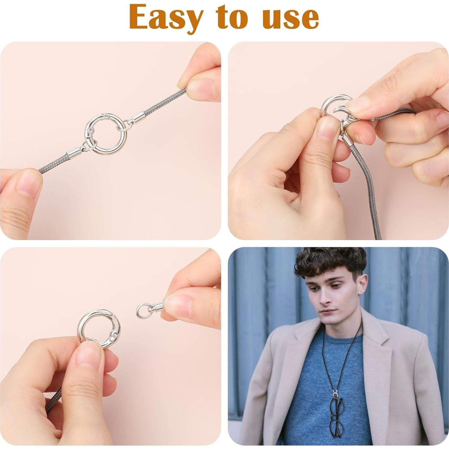 Soportes para Gafas Alrededor del Cuello 4 Pcs Nylon Metal