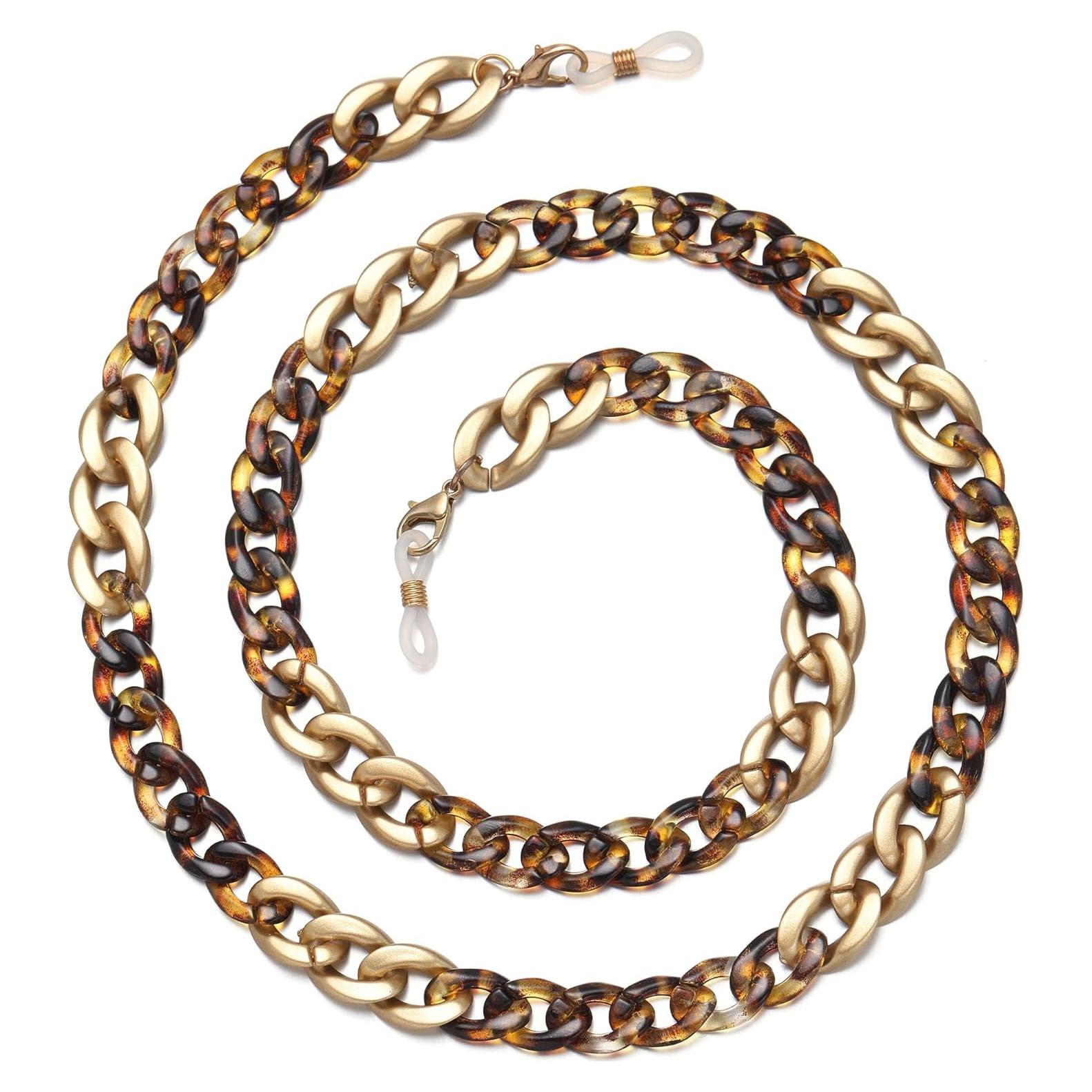 Cadena de Gafas Acrílico Ámbar para Mujeres - Soporte y Correa