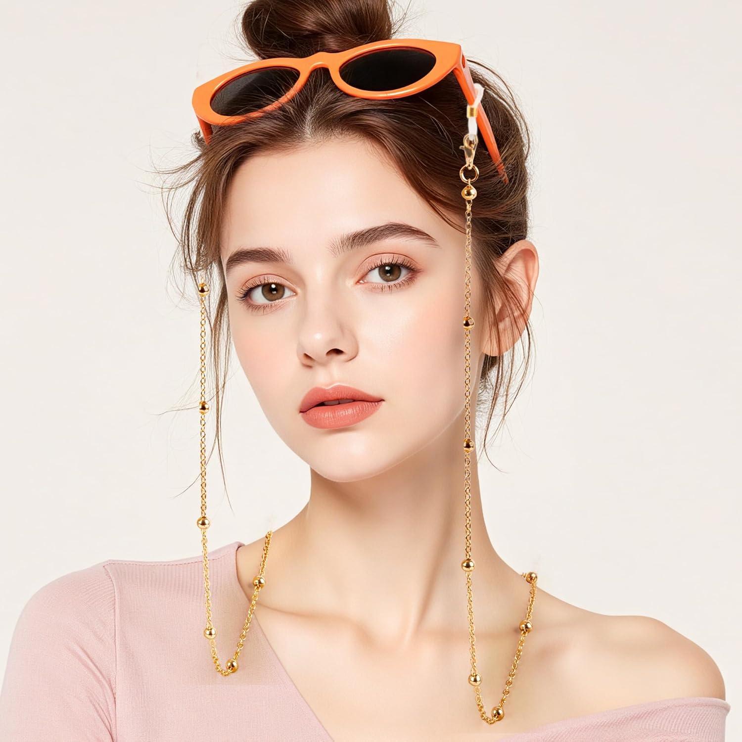 Cadena de Gafas 8 Pcs con Perlas para Mujeres y Niños