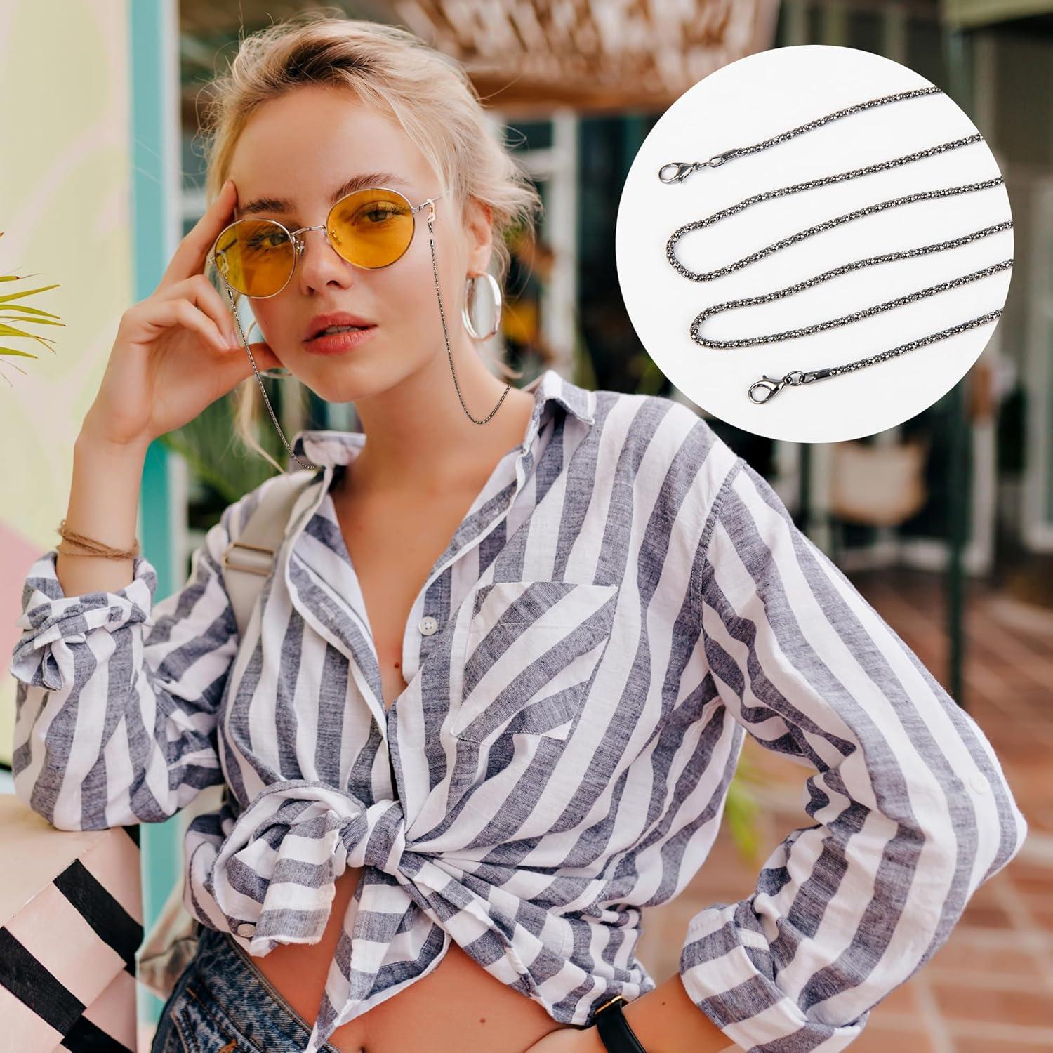 Cadena de Gafas 8 Pcs con Perlas para Mujeres y Niños