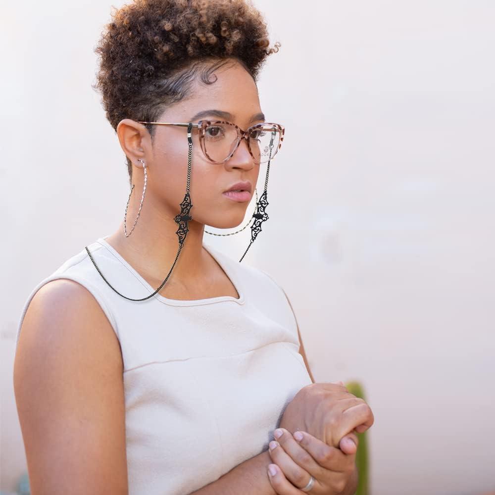 Cadena de Gafas de Sol y Lectura SIMRCIO Murciélago Negro 80cm
