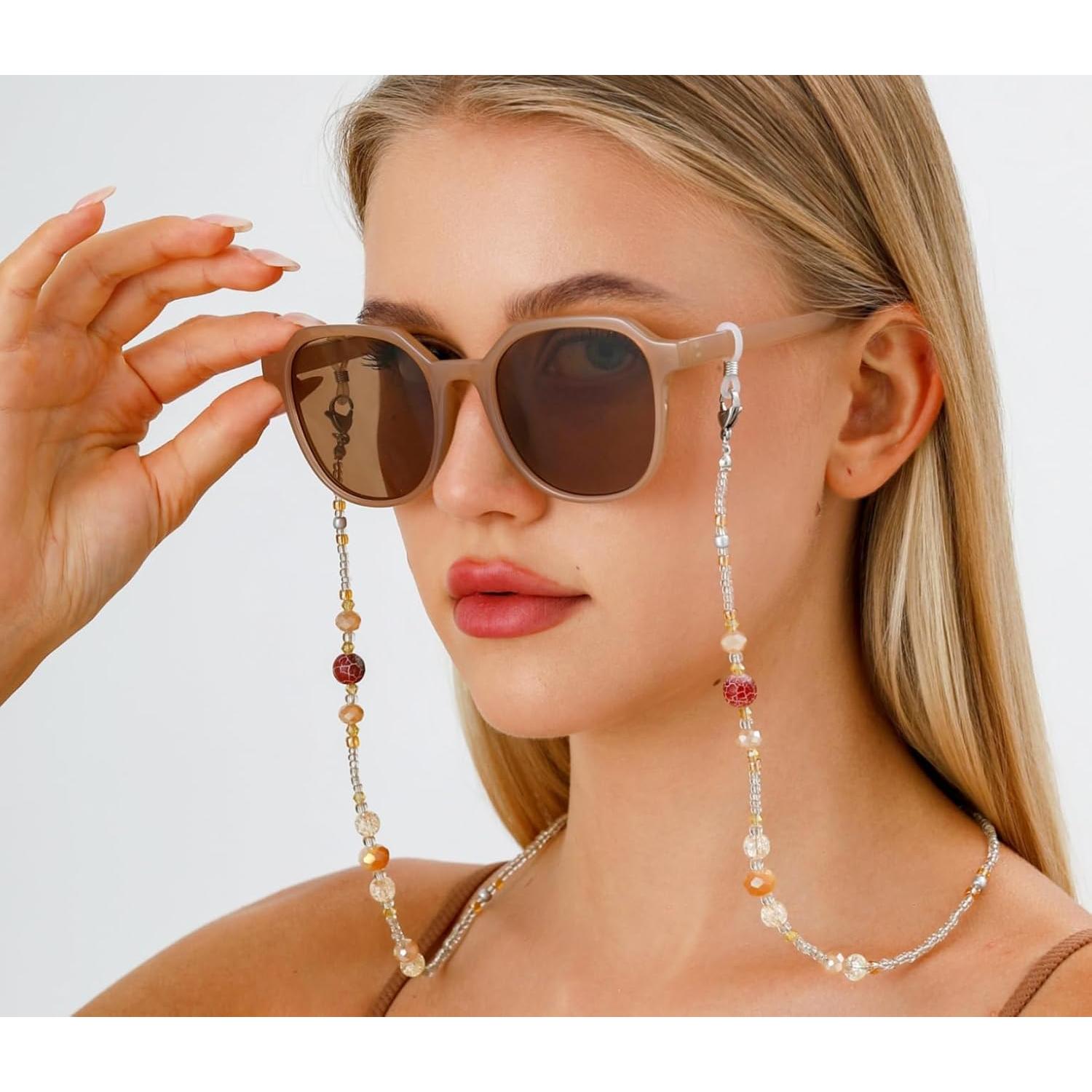 Cadena de Gafas de Cristal Gintei para Mujeres 71cm Soporte Elegante