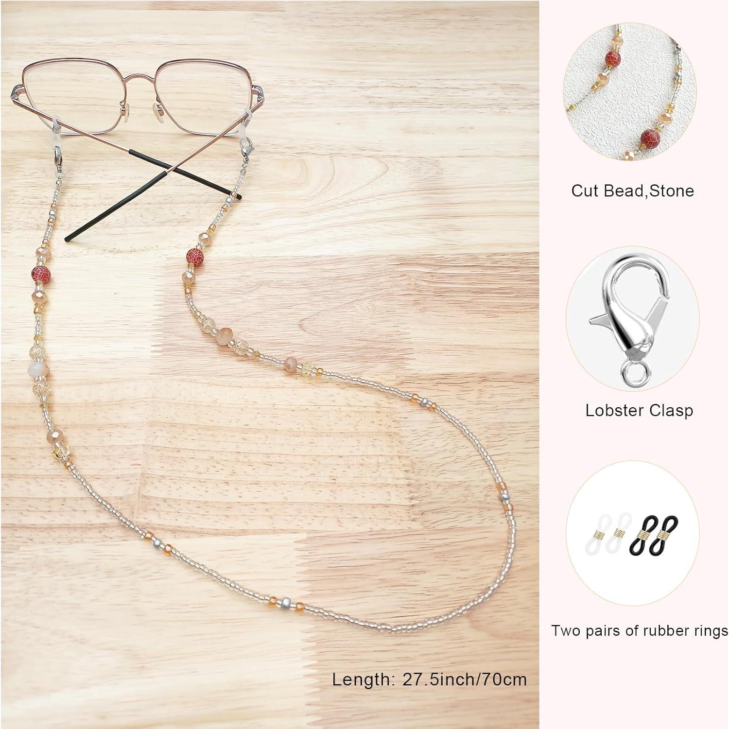 Cadena de Gafas de Cristal Gintei para Mujeres 71cm Soporte Elegante