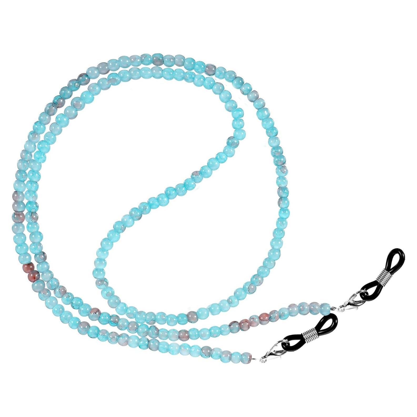 Cadena de Gafas de Cristal Azul Elegante para Mujeres 70cm