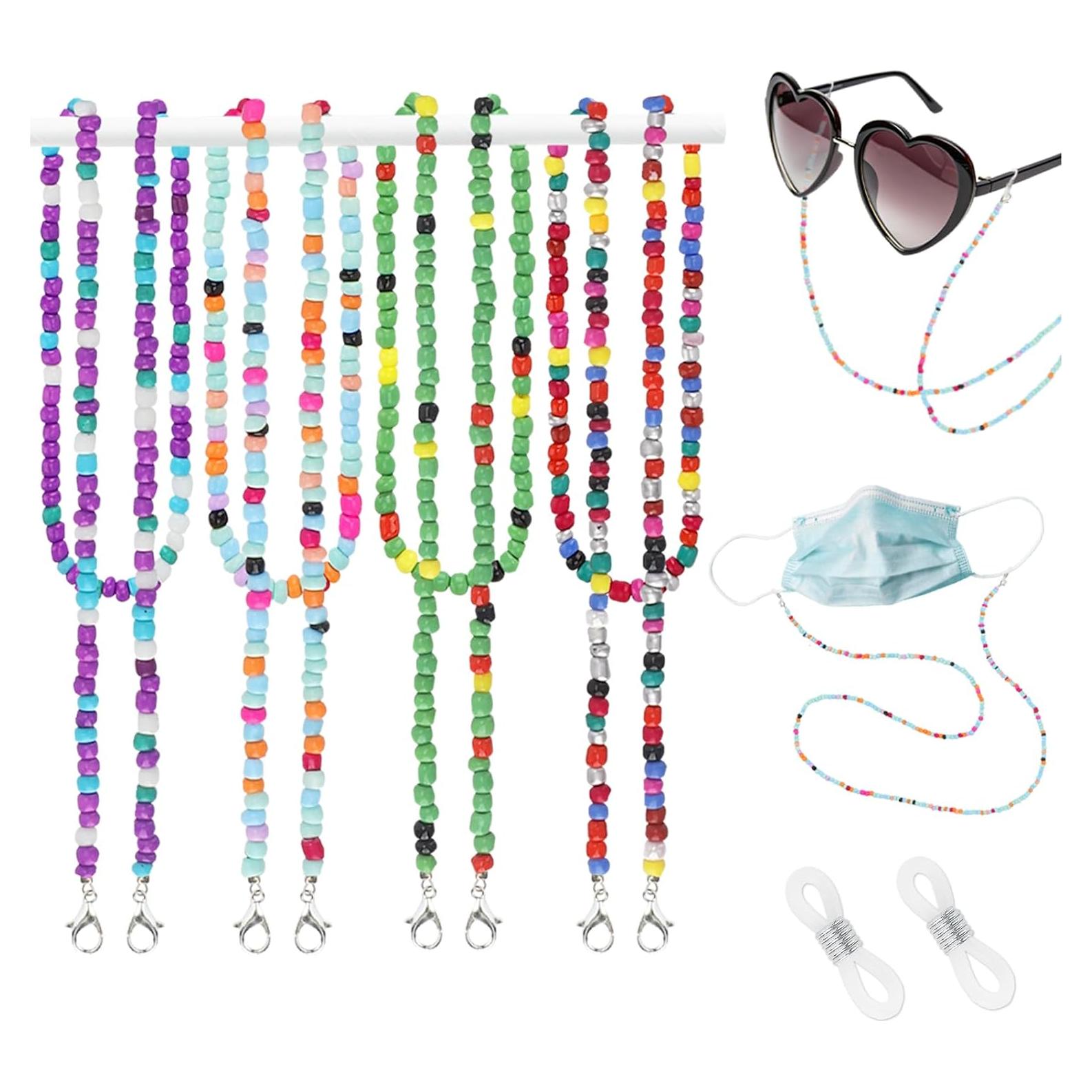 Cadena de Gafas ALIBBON 4 Pcs Soporte Ajustable para Mujeres