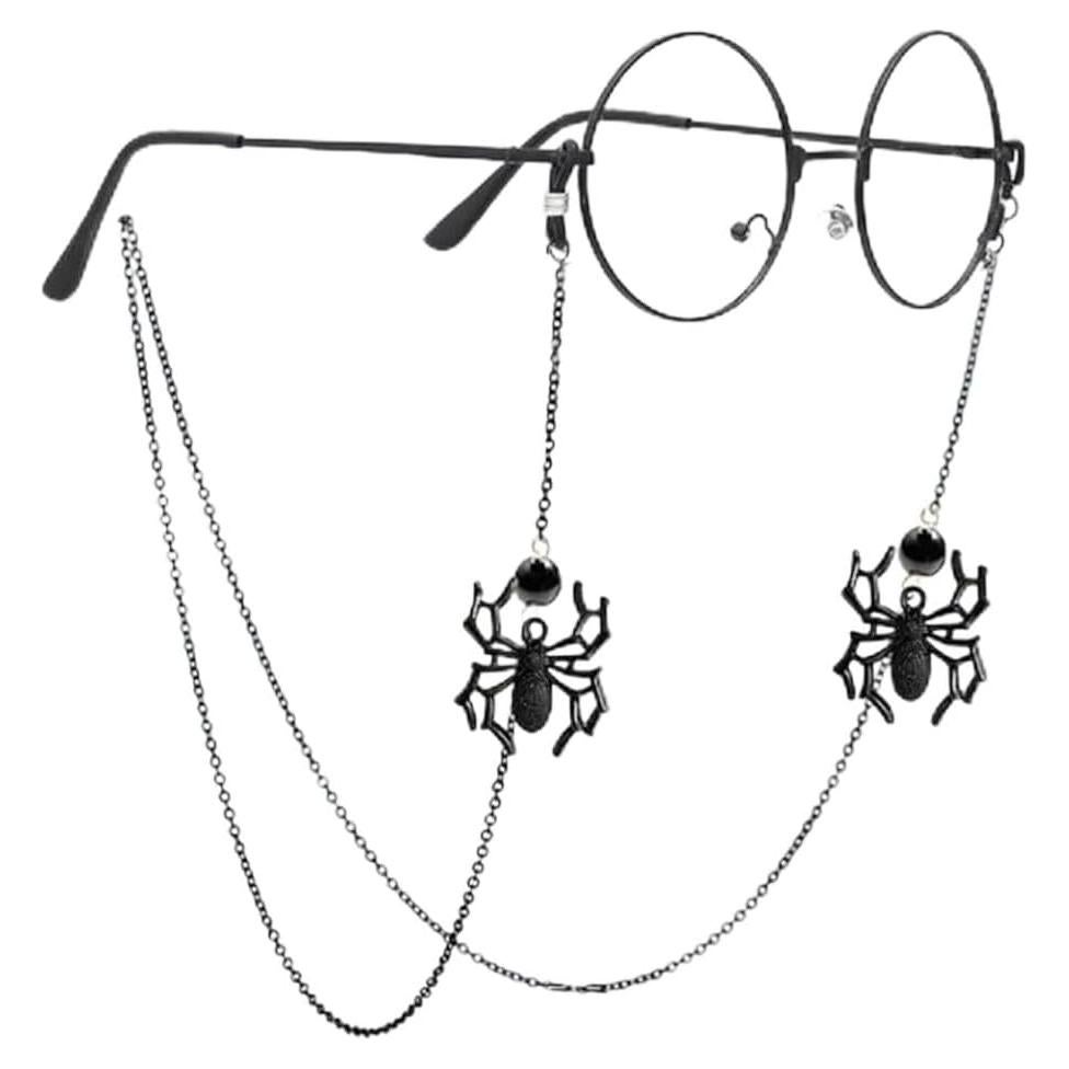 Cadena de Gafas de Araña Negra HAISENGO 80cm Unisex