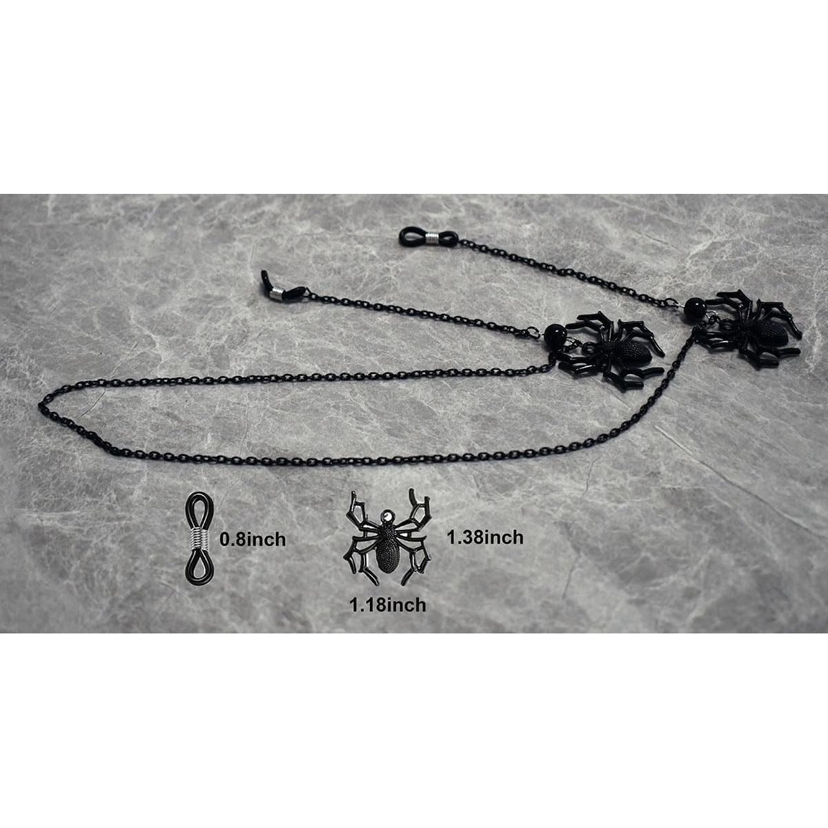 Cadena de Gafas de Araña Negra HAISENGO 80cm Unisex