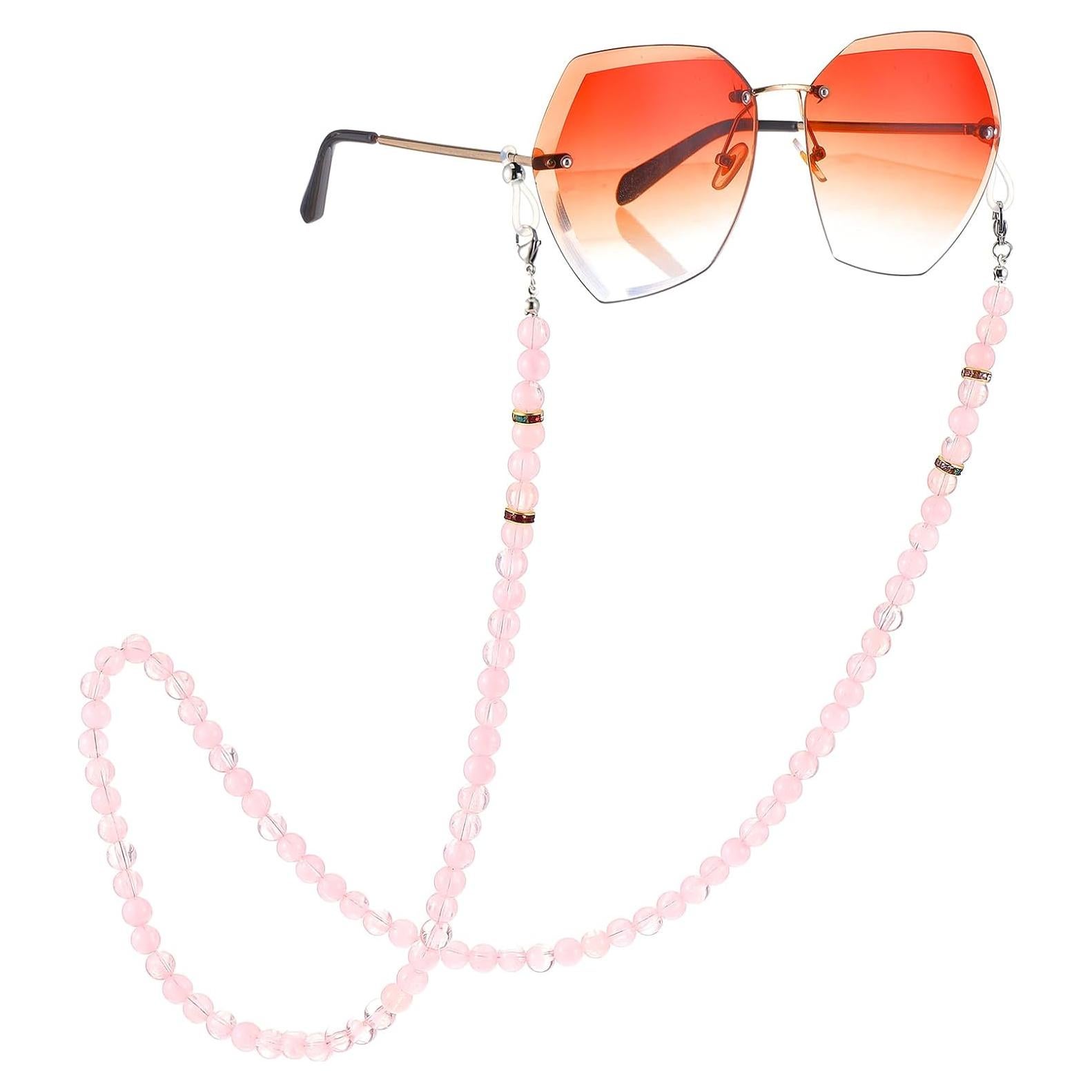 Soporte de Gafas de Mujer con Cuentas de Acrílico - Cadena 73x0.82cm