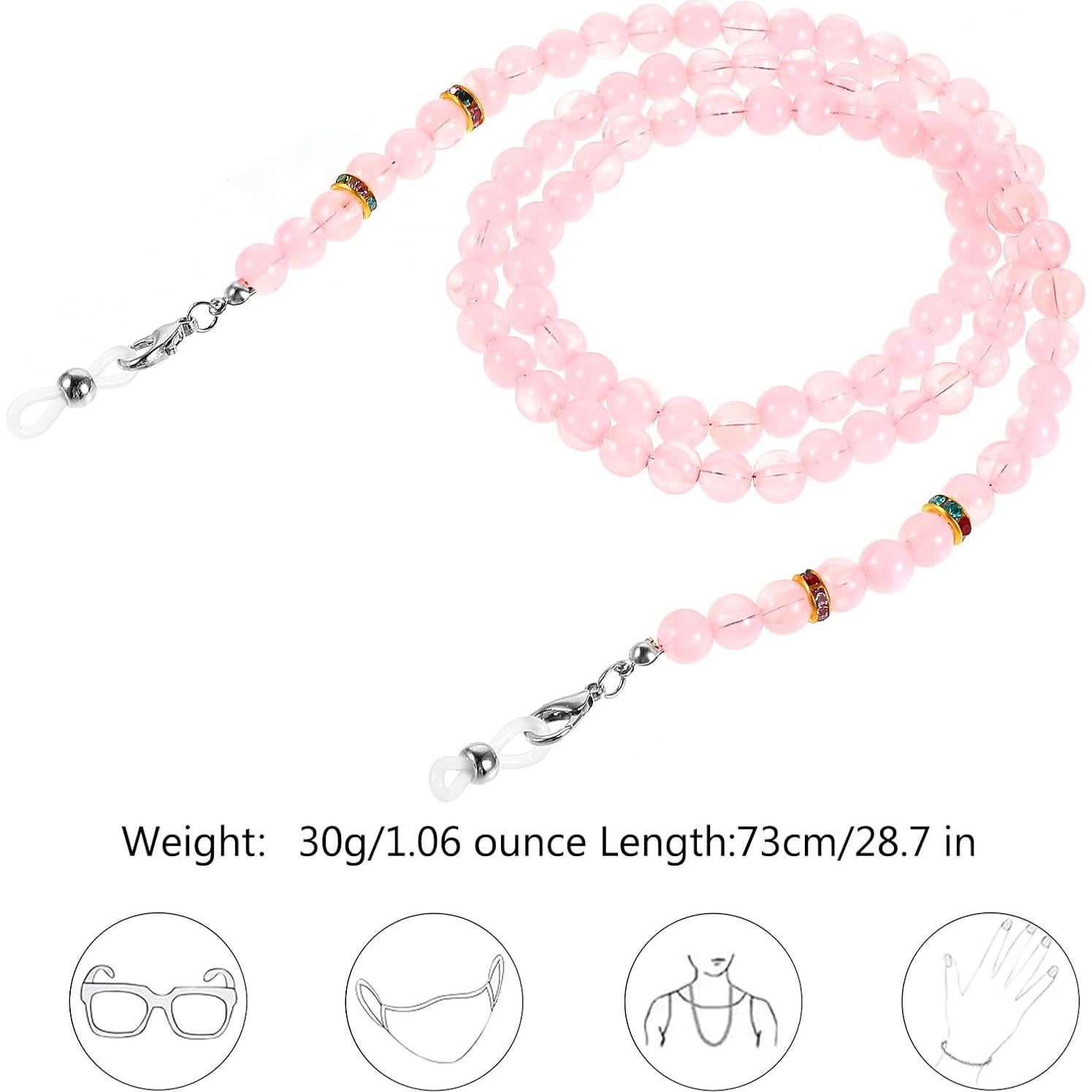 Soporte de Gafas de Mujer con Cuentas de Acrílico - Cadena 73x0.82cm