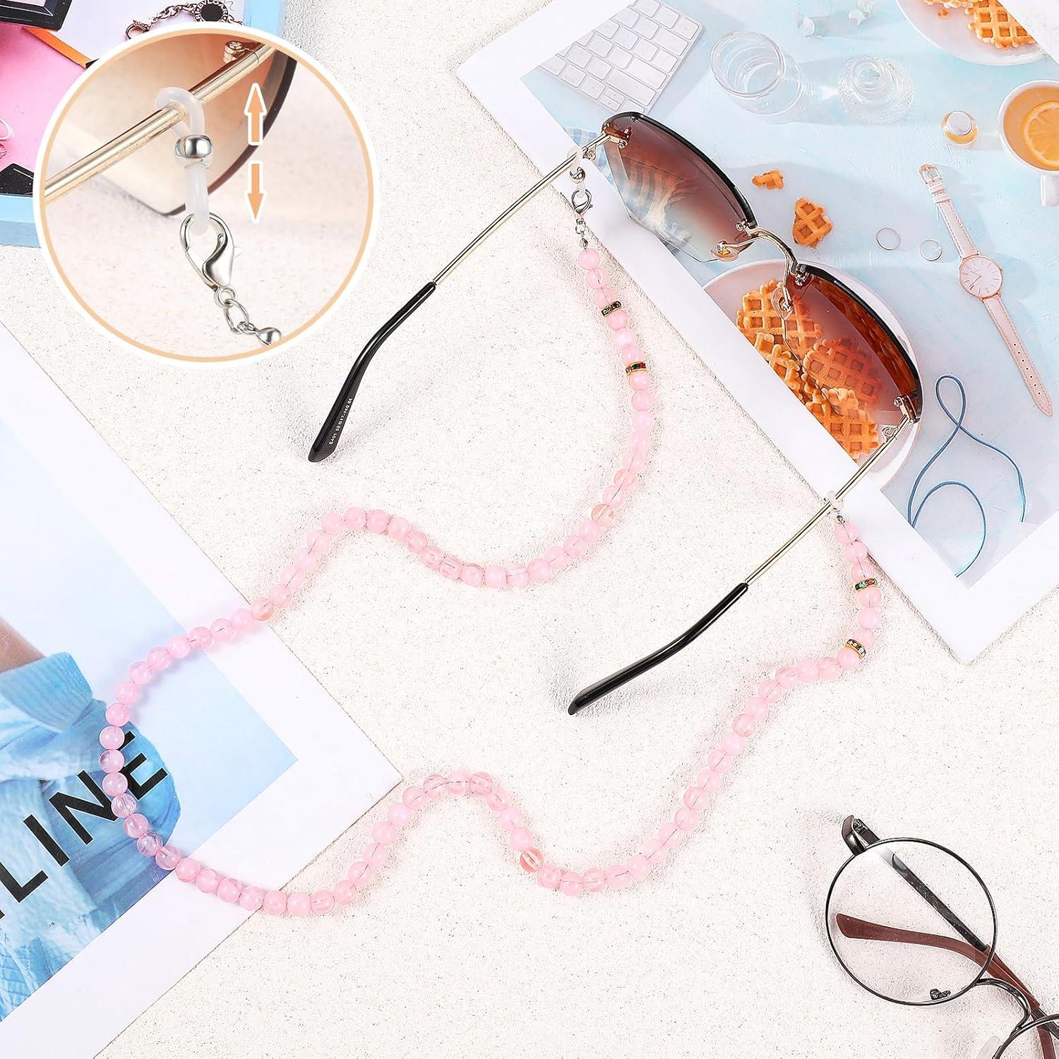 Soporte de Gafas de Mujer con Cuentas de Acrílico - Cadena 73x0.82cm