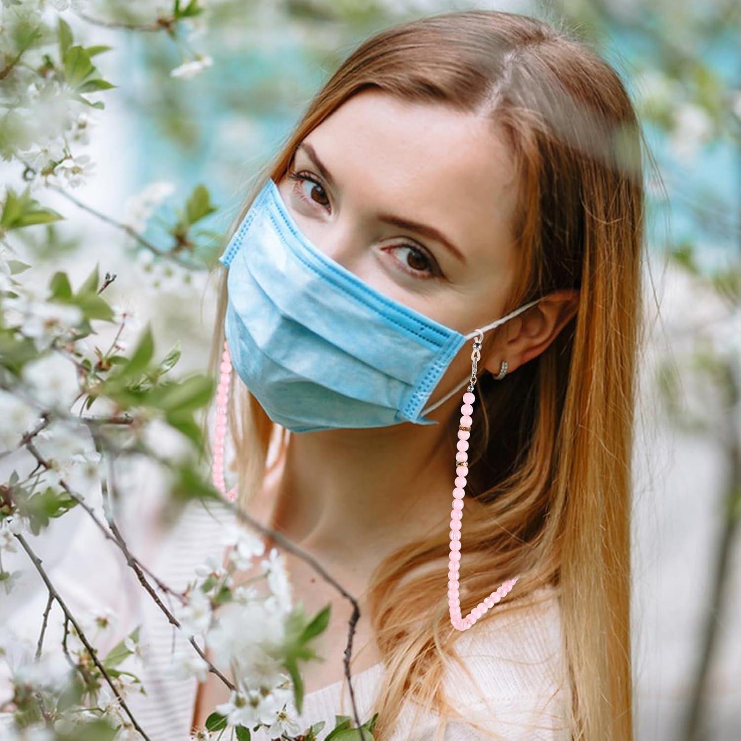 Soporte de Gafas de Mujer con Cuentas de Acrílico - Cadena 73x0.82cm