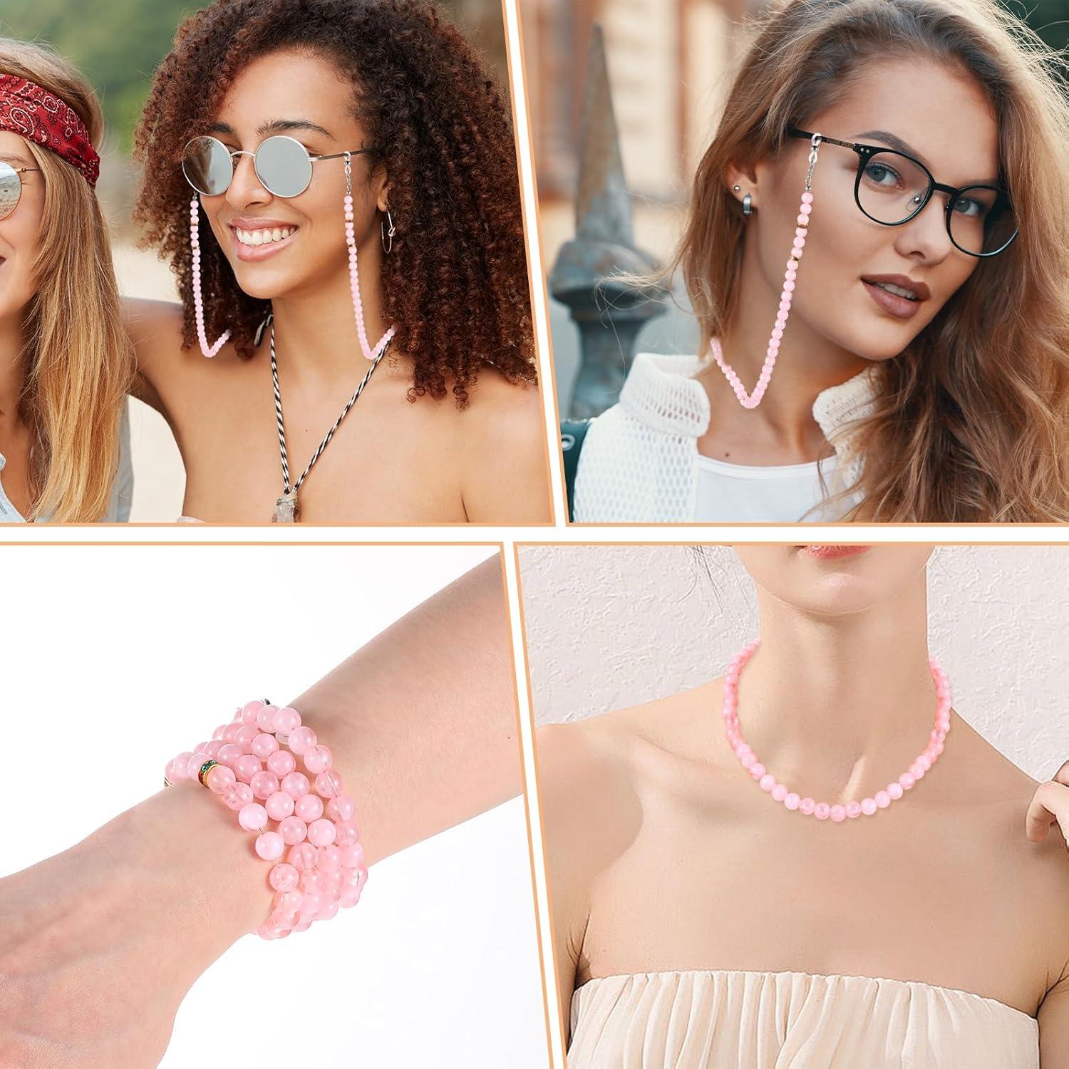 Soporte de Gafas de Mujer con Cuentas de Acrílico - Cadena 73x0.82cm