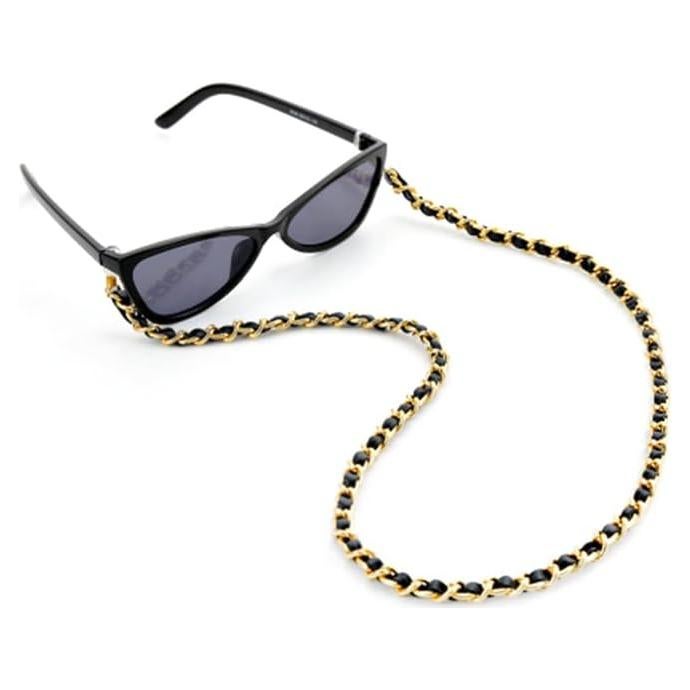 Cadena de Lanyard para Gafas Yaozeio de Cuero y Metal 69cm