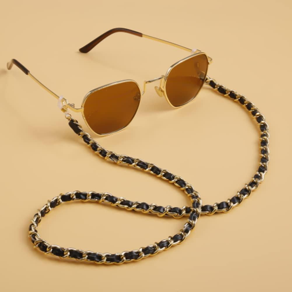 Cadena de Lanyard para Gafas Yaozeio de Cuero y Metal 69cm