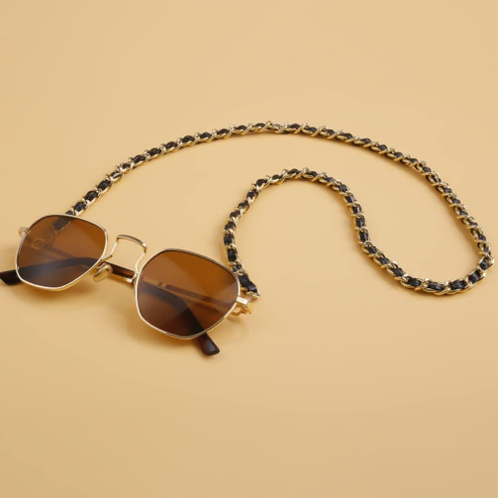 Cadena de Lanyard para Gafas Yaozeio de Cuero y Metal 69cm