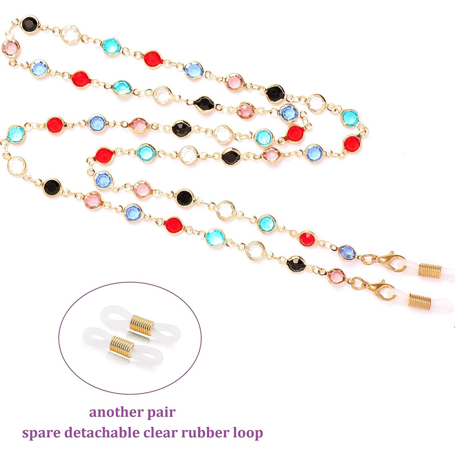 Cadena de Gafas de Cuentas Coloridas para Mujeres 70cm