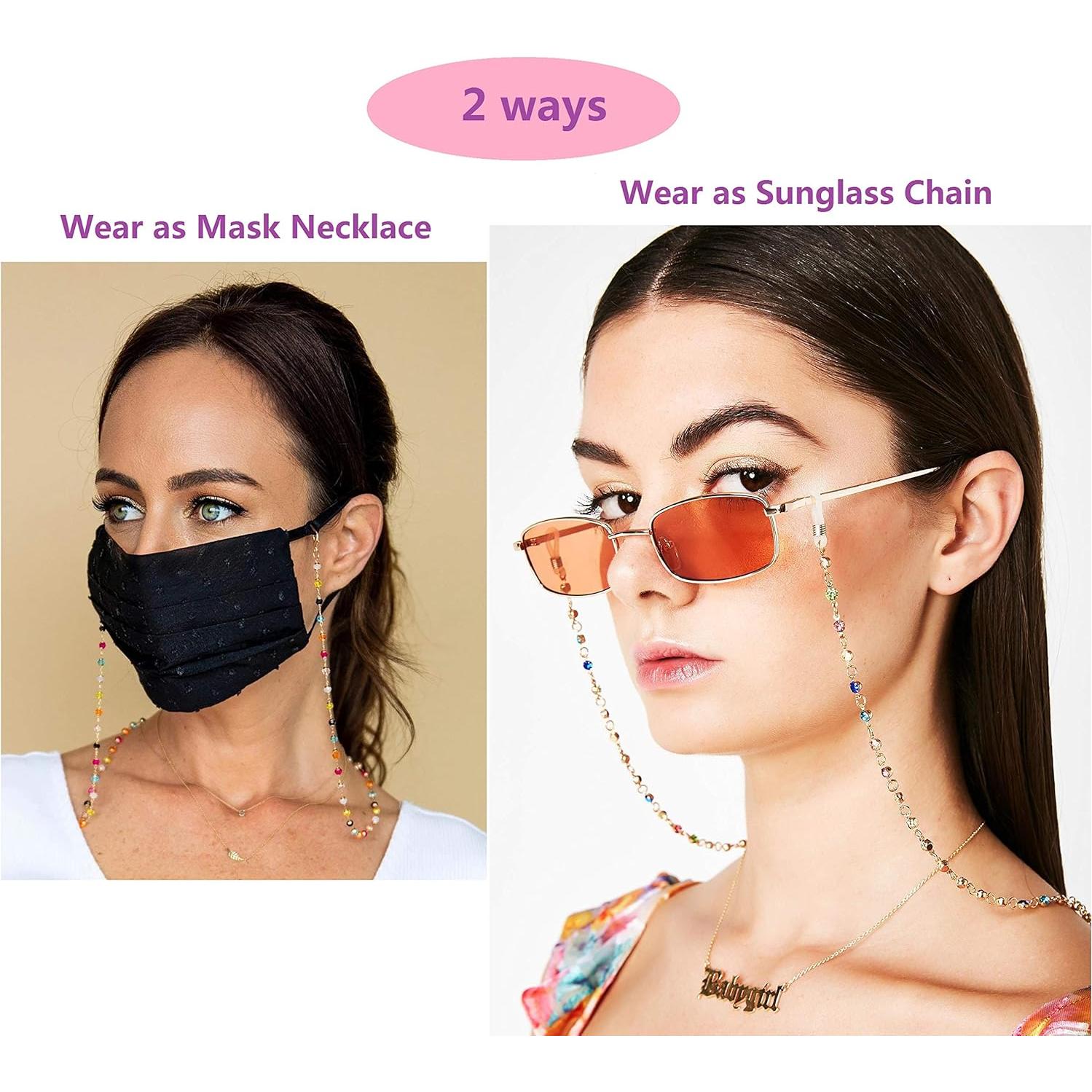 Cadena de Gafas de Cuentas Coloridas para Mujeres 70cm