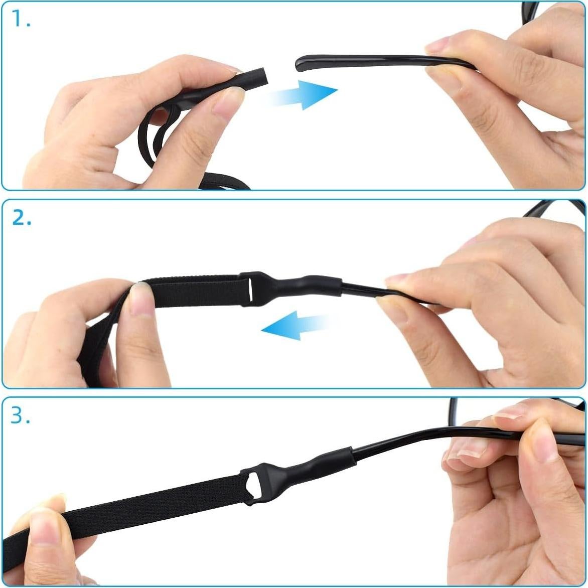 Correas Ajustables para Gafas Deportivas TKYPZY - 4 Pcs Negras