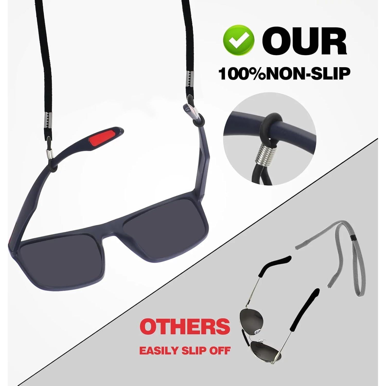 10 Correas de Gafas Deportivas Ajustables con Hebilla Antideslizante